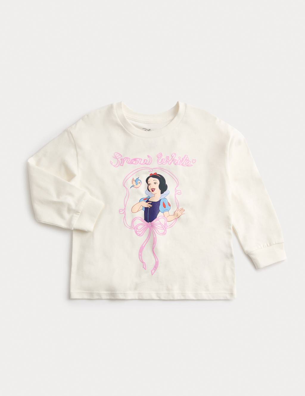 M&S Cotton Rich Disney Princess Top (3-8 Yrs) Ecru