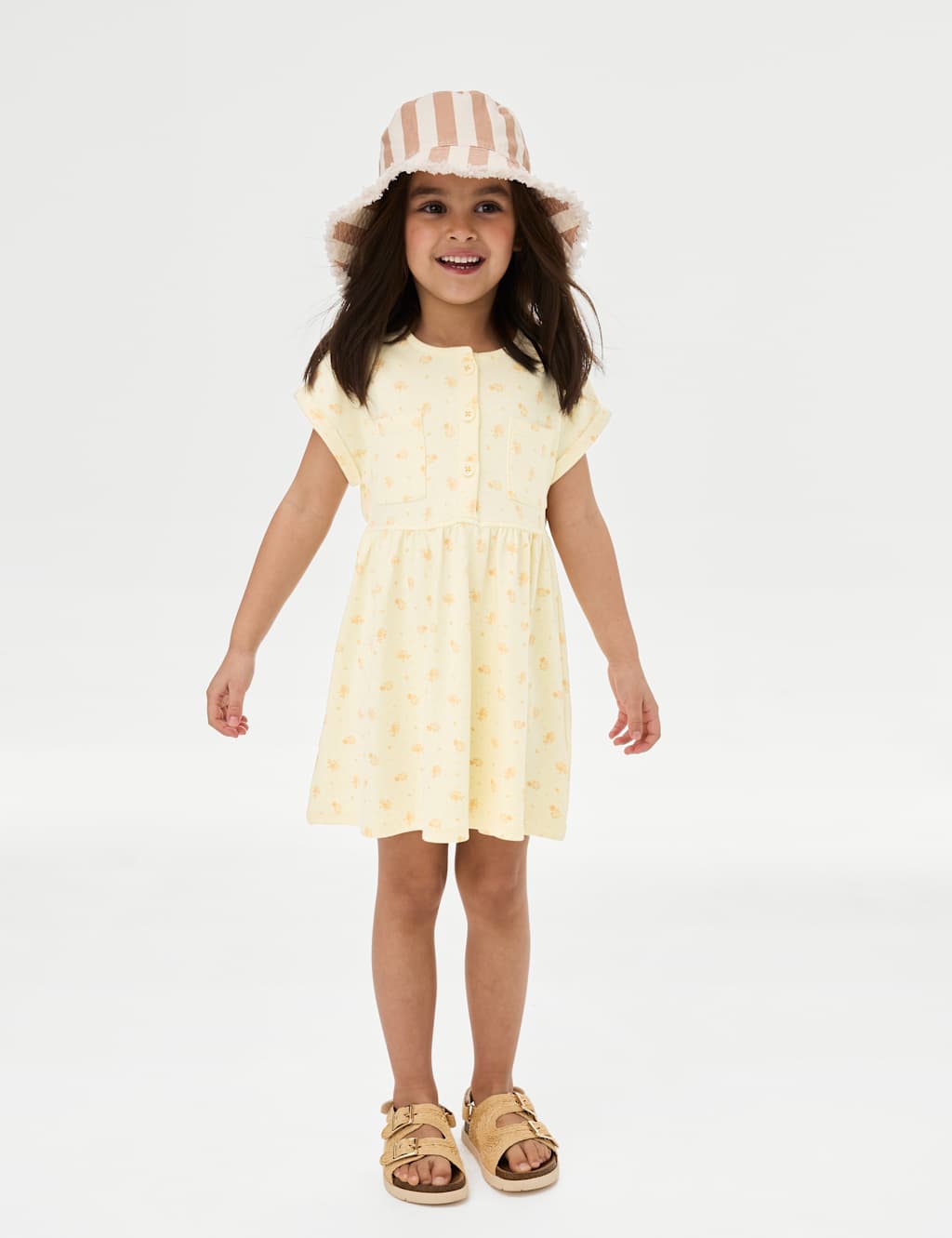 Cotton Rich Jersey Ditsy Floral Dress (2-8 Yrs)