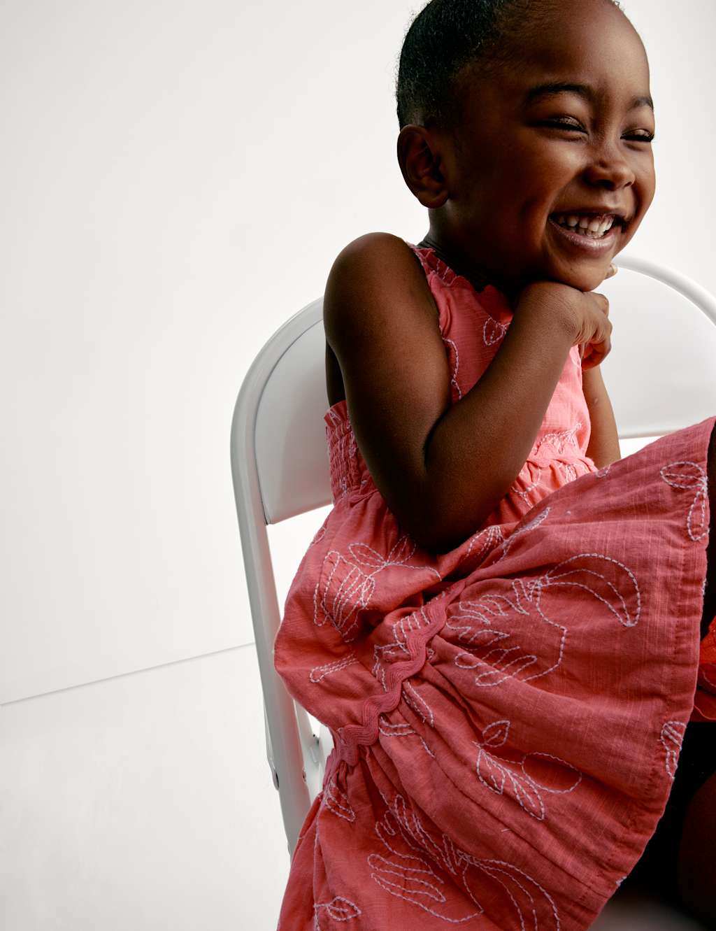 Pure Cotton Shell Embroidery Dress (2-8 Yrs)