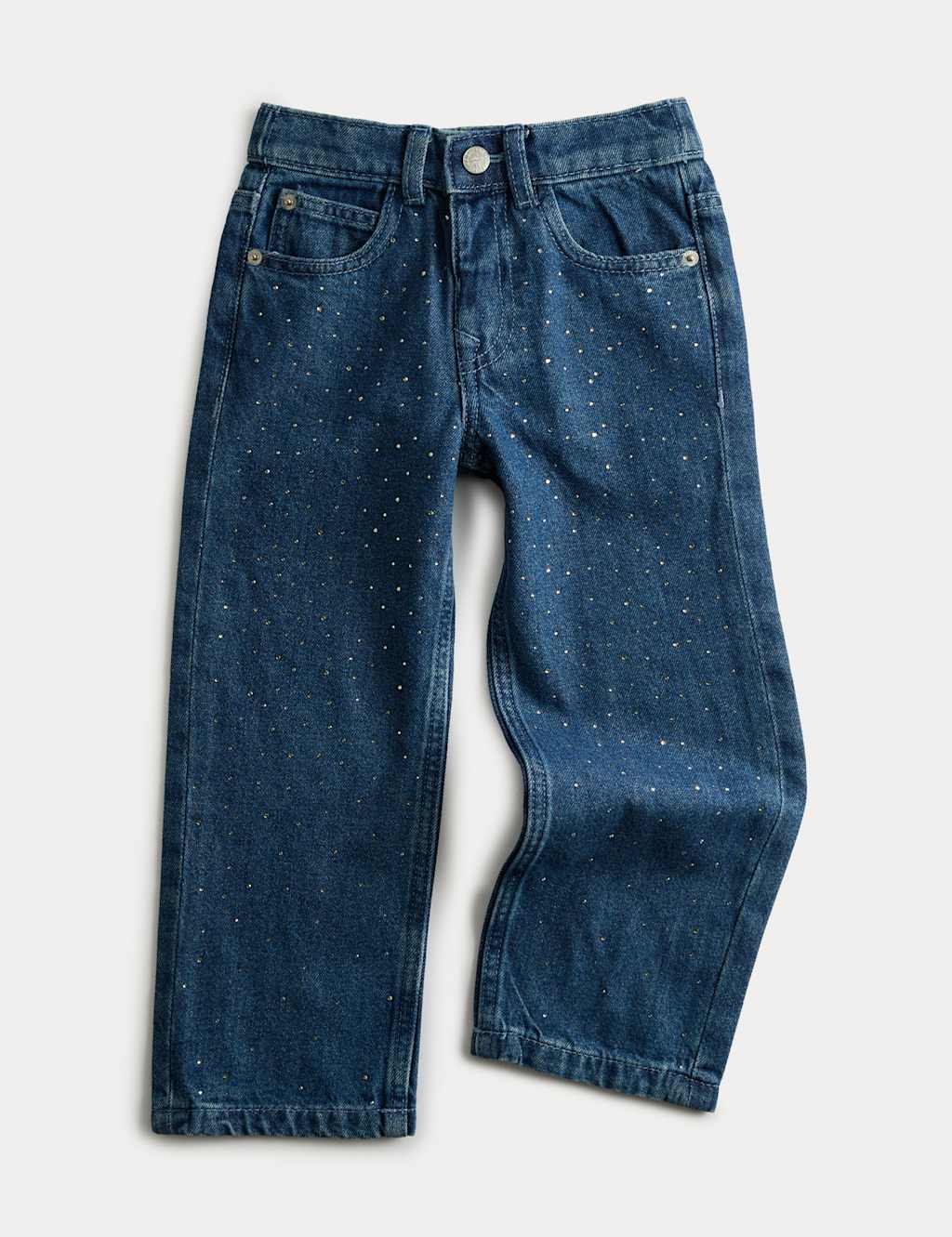M&S Collection Girls Denim Diamante Jeans (2-8 Yrs) - 5-6 Y, Denim,Charcoal
