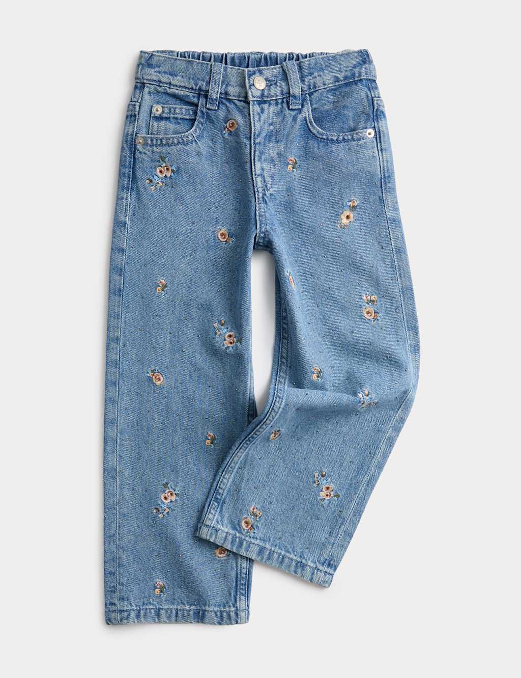 M&S Regular Denim Embroidery Jeans (2-10 Years) Denim