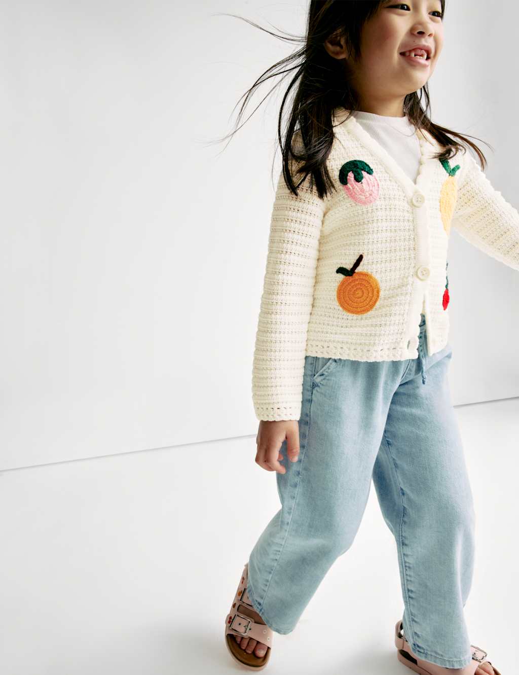 Pure Cotton Fruit Knitted Cardigan (2-8 Yrs)