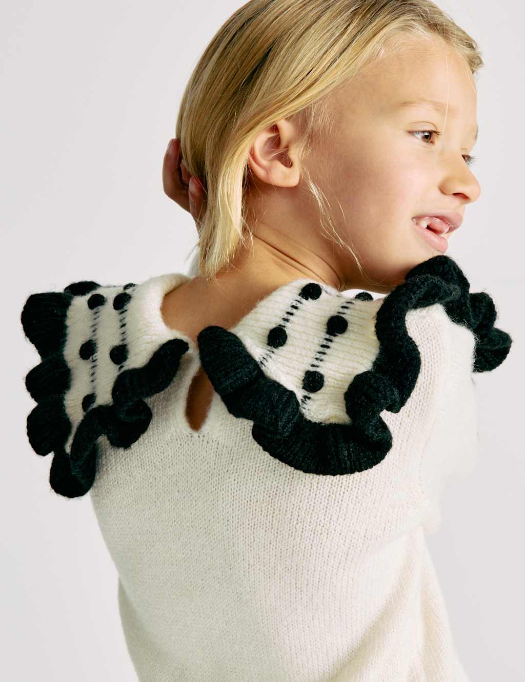 M&S Polka Dot Jumper (2-10 Yrs) Ecru Mix