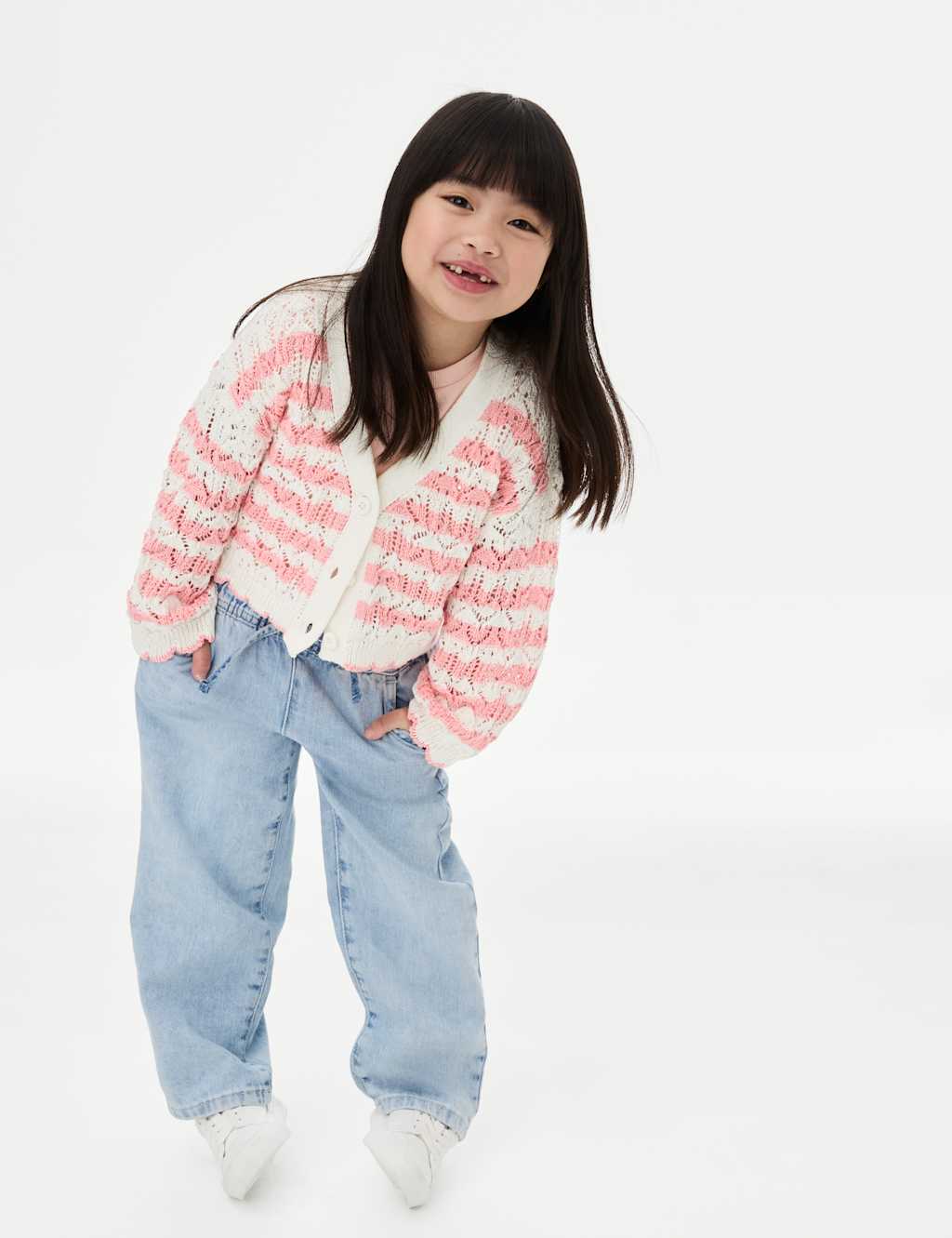Cotton Blend Striped Cardigan (2-8 Yrs)