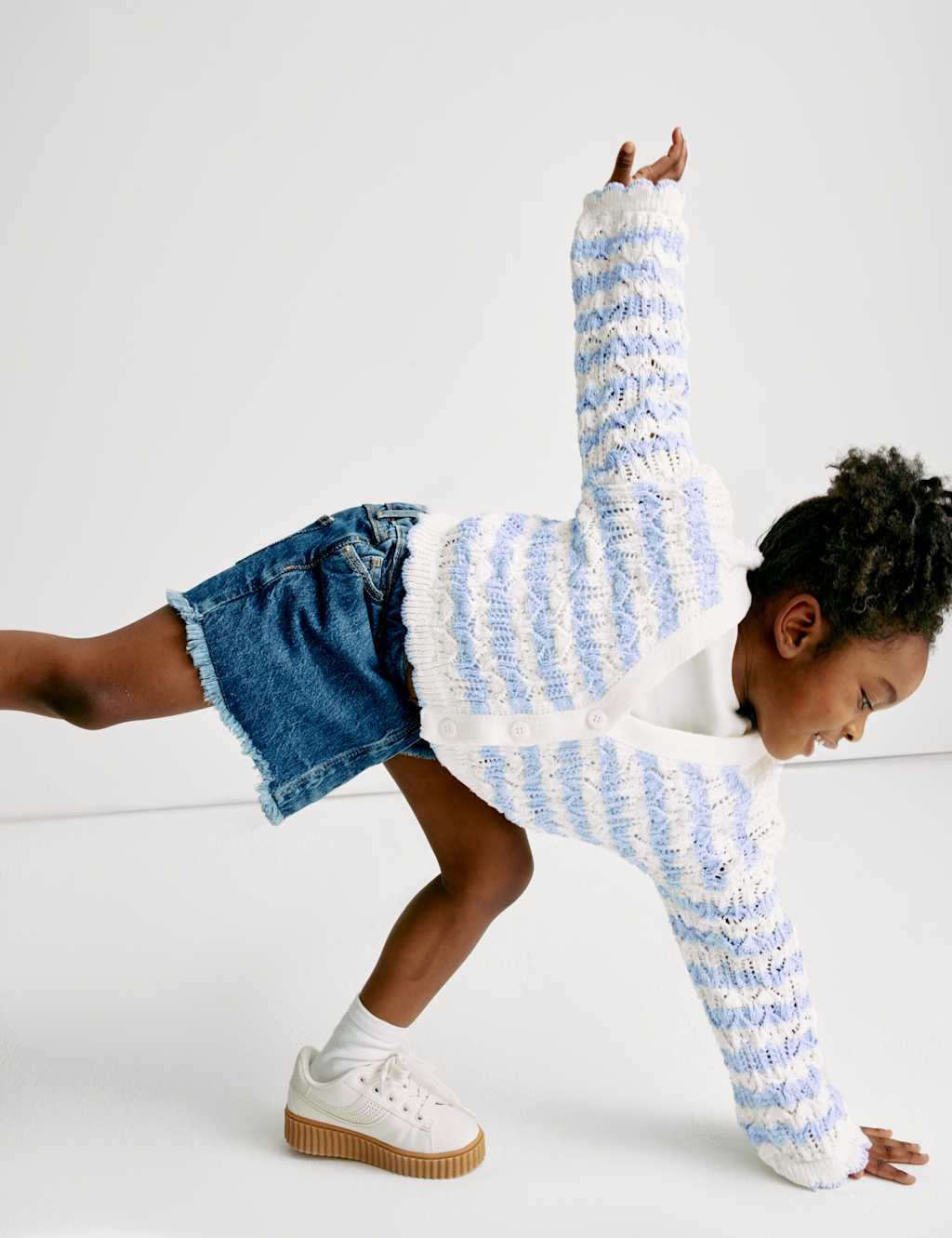 Cotton Blend Striped Cardigan (2-8 Yrs)