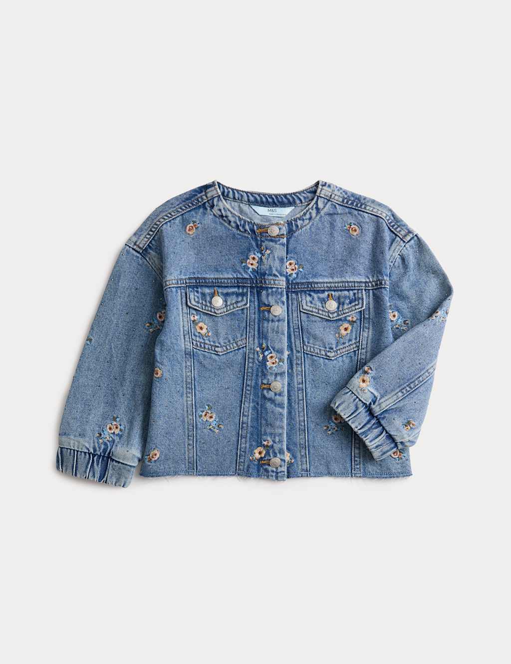 M&S Floral Embroidered Denim Shacket (2-10 Years) Denim