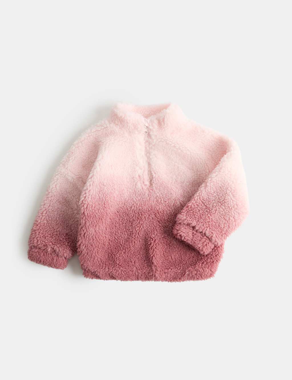 M&S Girls Borg Ombré Jacket (2-10 Yrs) - 8-9 Years - Pink