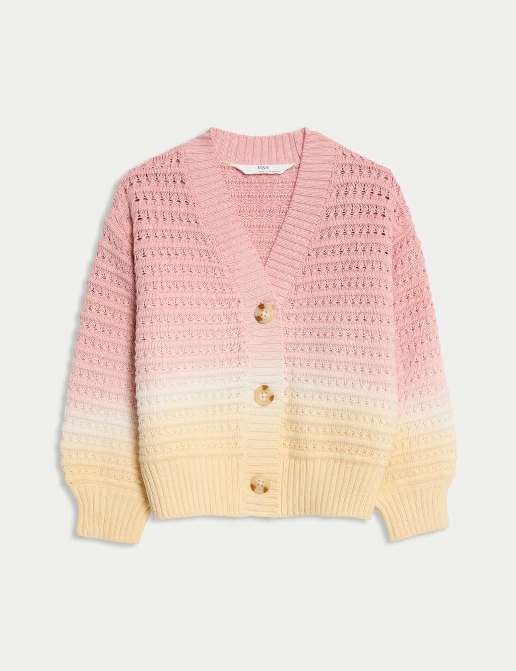 Pure Cotton Ombre Knitted Cardigan (2-8 Yrs)