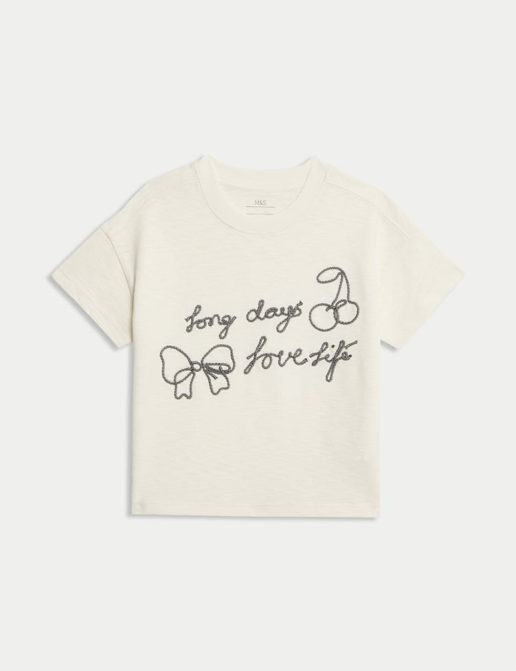 Pure Cotton Love Life Slogan T-Shirt (2-8 Yrs)