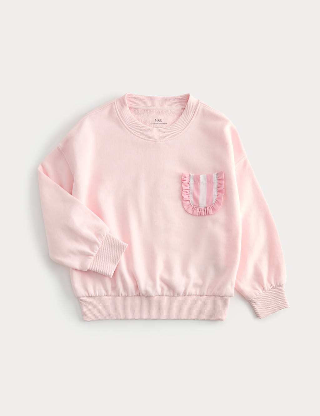 M&S Girls Cotton Rich Pocket Sweatshirt (2-10 Yrs) - 2-3 Years - Multi
