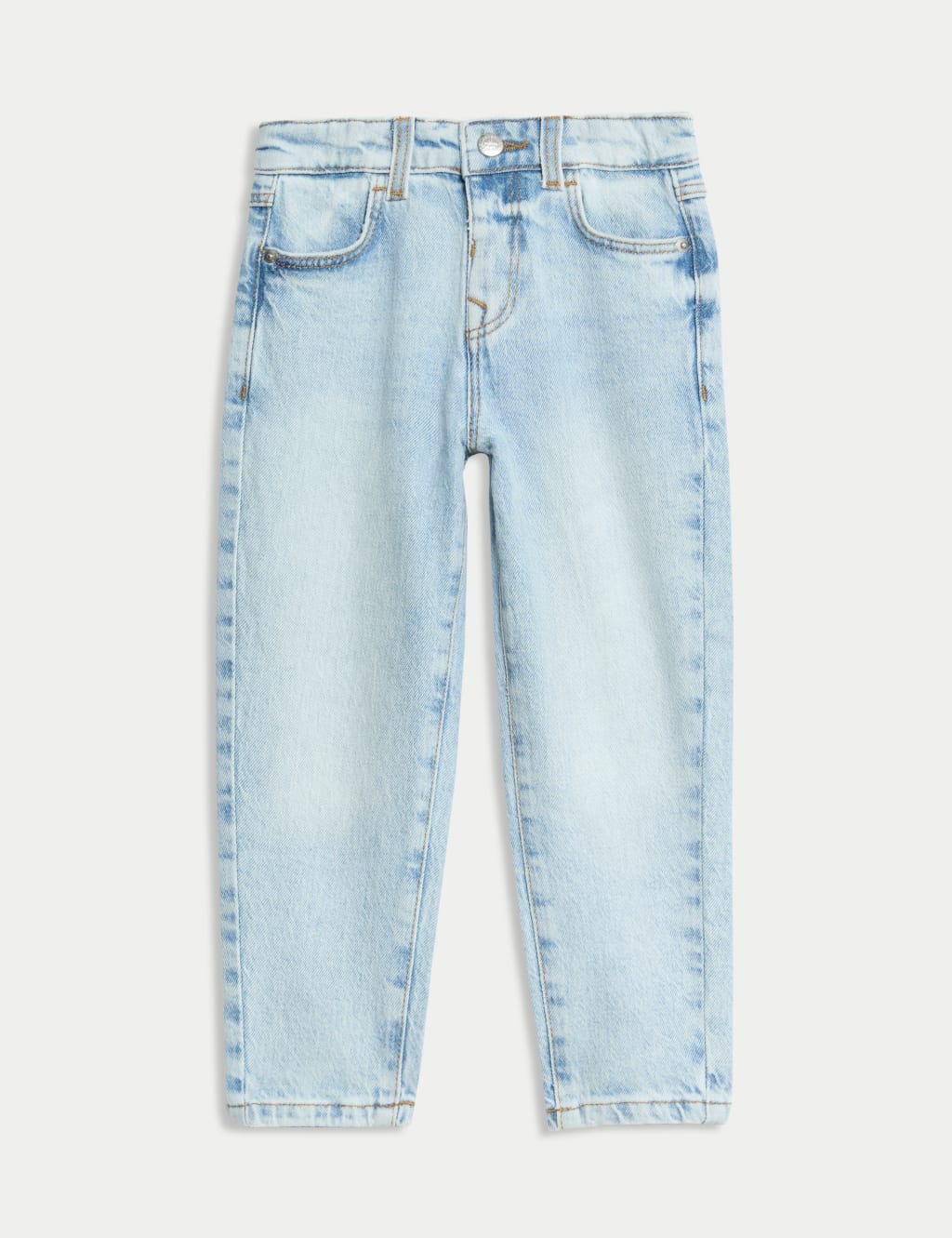 M&S Girls Denim Mom Jeans (2-8 Yrs) - 3-4 Years - Light Denim