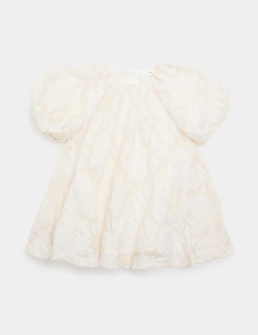 M&S Girls Jacquard Dress (2-16 Yrs) - 2-3 Years - Ivory