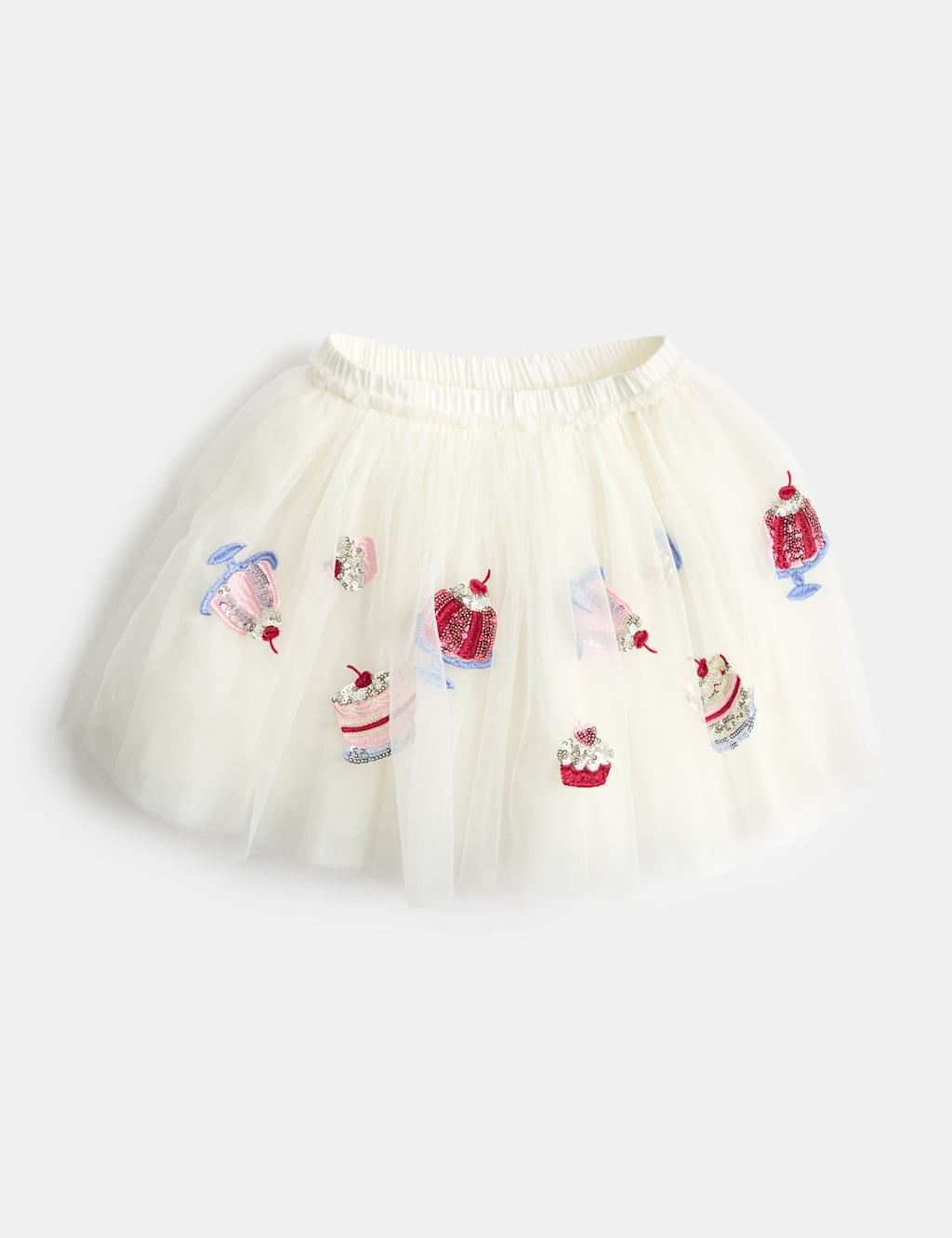 M&S Girls Jelly Sequin Tutu Skirt (2-10 Yrs) - 3-4 Years - Ivory