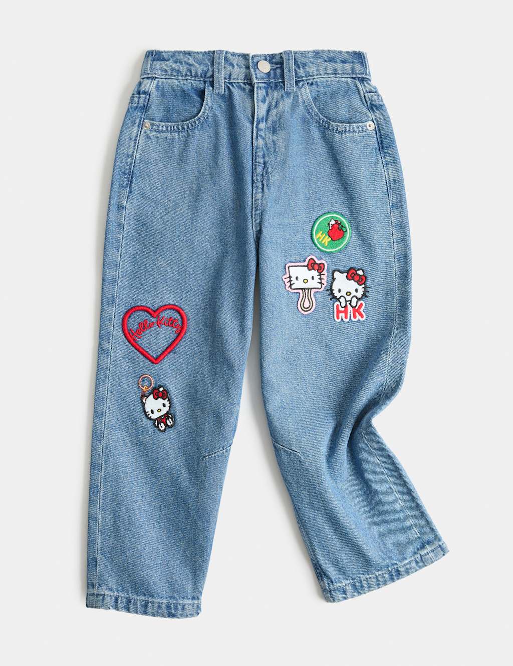 M&S Girls Hello Kitty Denim Jeans (2-8 Yrs) - 6-7 Years