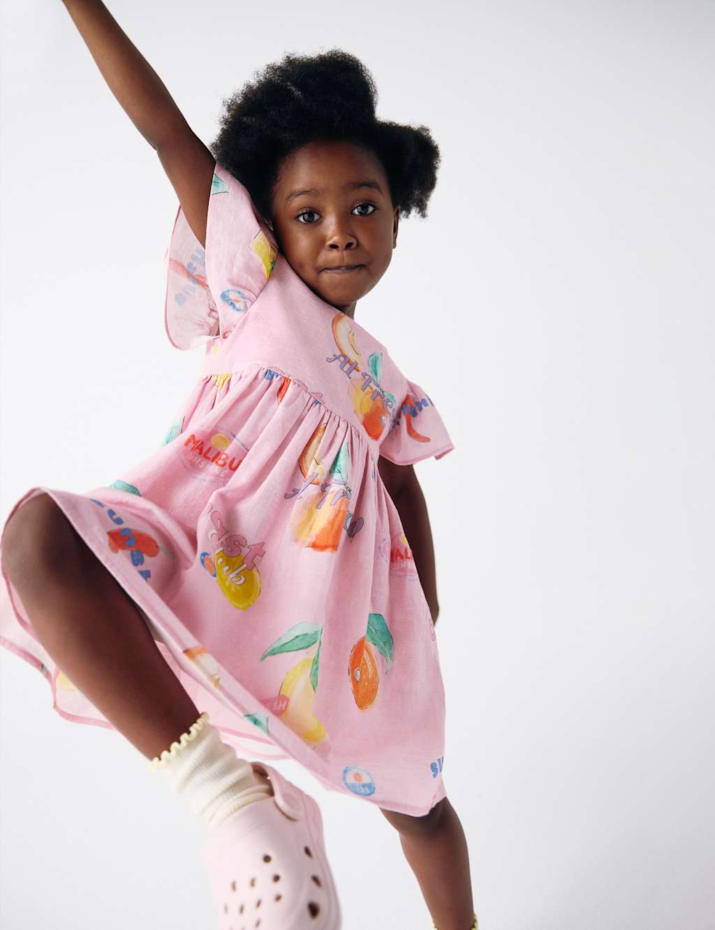Pure Cotton Fruit Dress (2-8 Yrs)