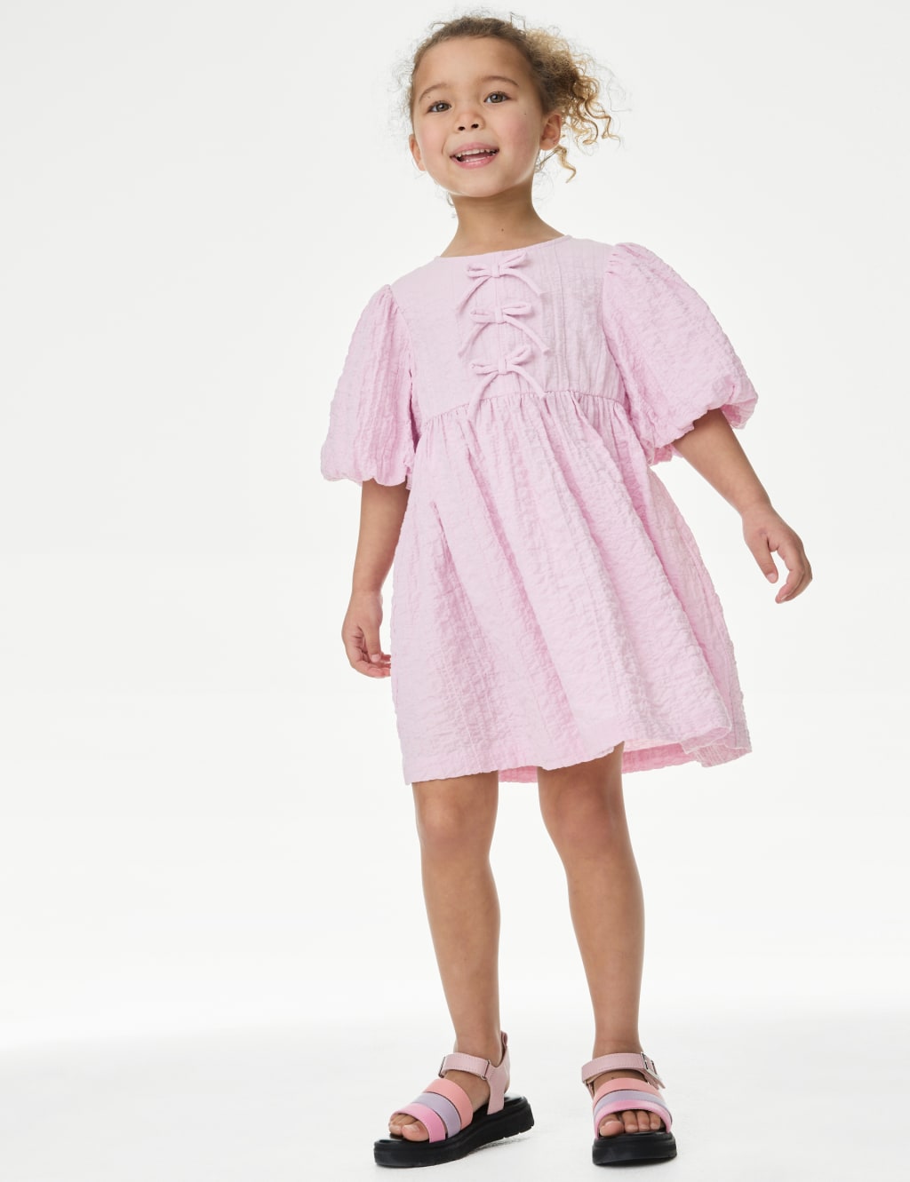 Pure Cotton Bow Dress (2-8 Yrs)