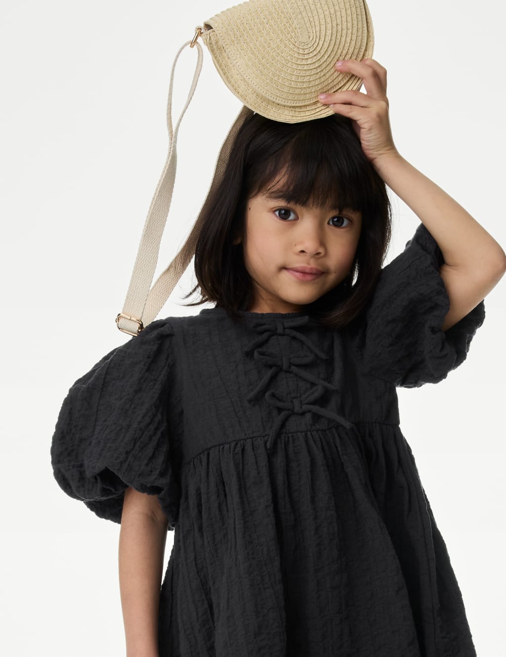 Pure Cotton Bow Dress (2-8 Yrs)