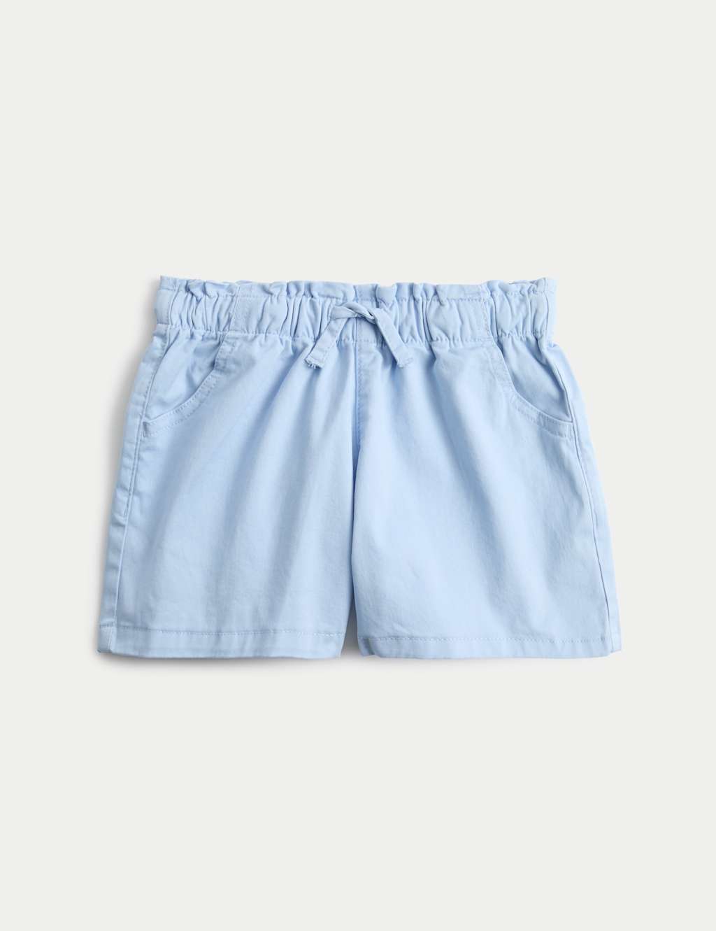 M&S Girls Denim Elasticated Waist Shorts (2-10 Yrs) - 4-5 Years - Powder Blue