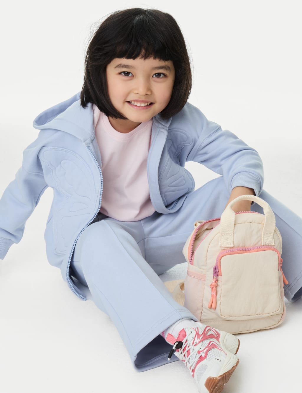 2pc Cotton Rich Butterfly Hoodie Tracksuit (2-8 Yrs)