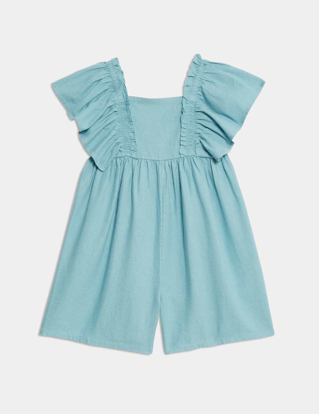 Linen Rich Frill Sleeve Playsuit (2-8 Yrs)