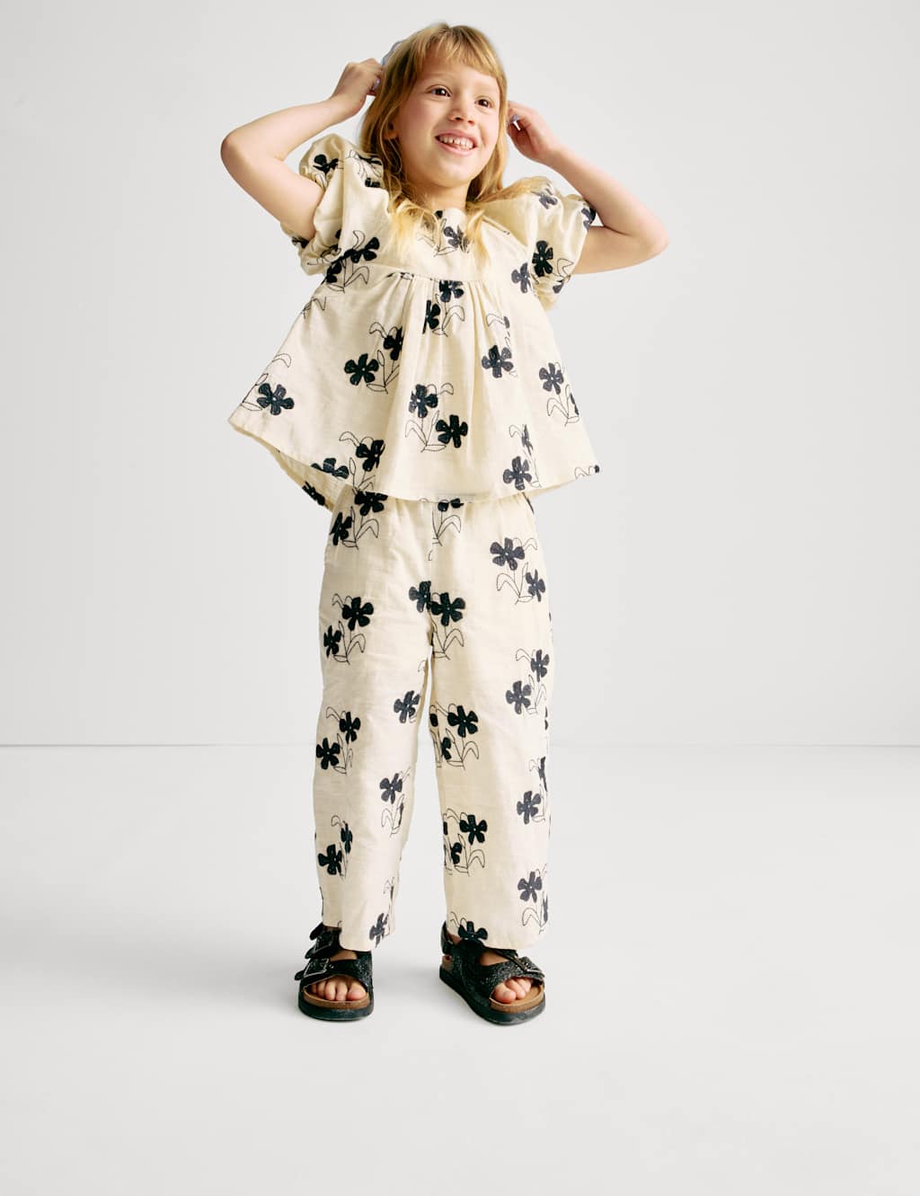 Pure Cotton Floral Woven Outfit (2-8 Yrs)