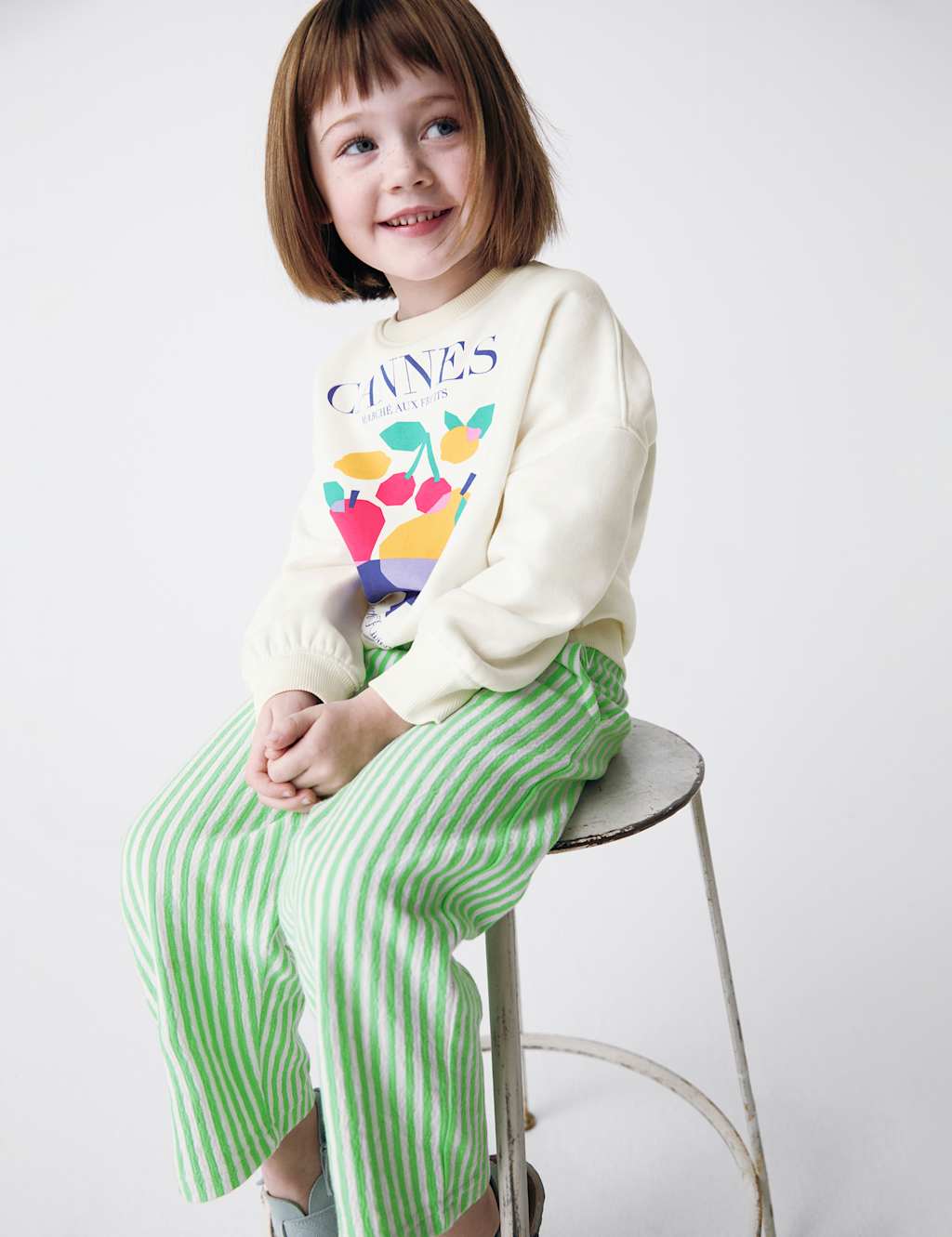 Relaxed Pure Cotton Striped Trousers (2-8 Yrs)