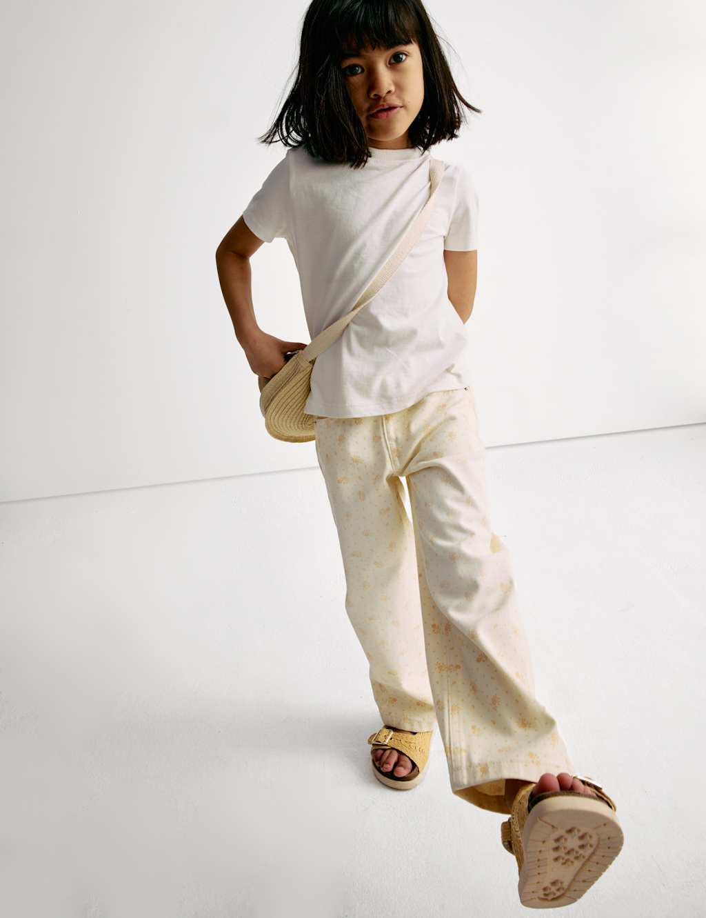 Wide Leg Pure Cotton Jeans (2-16 Yrs)