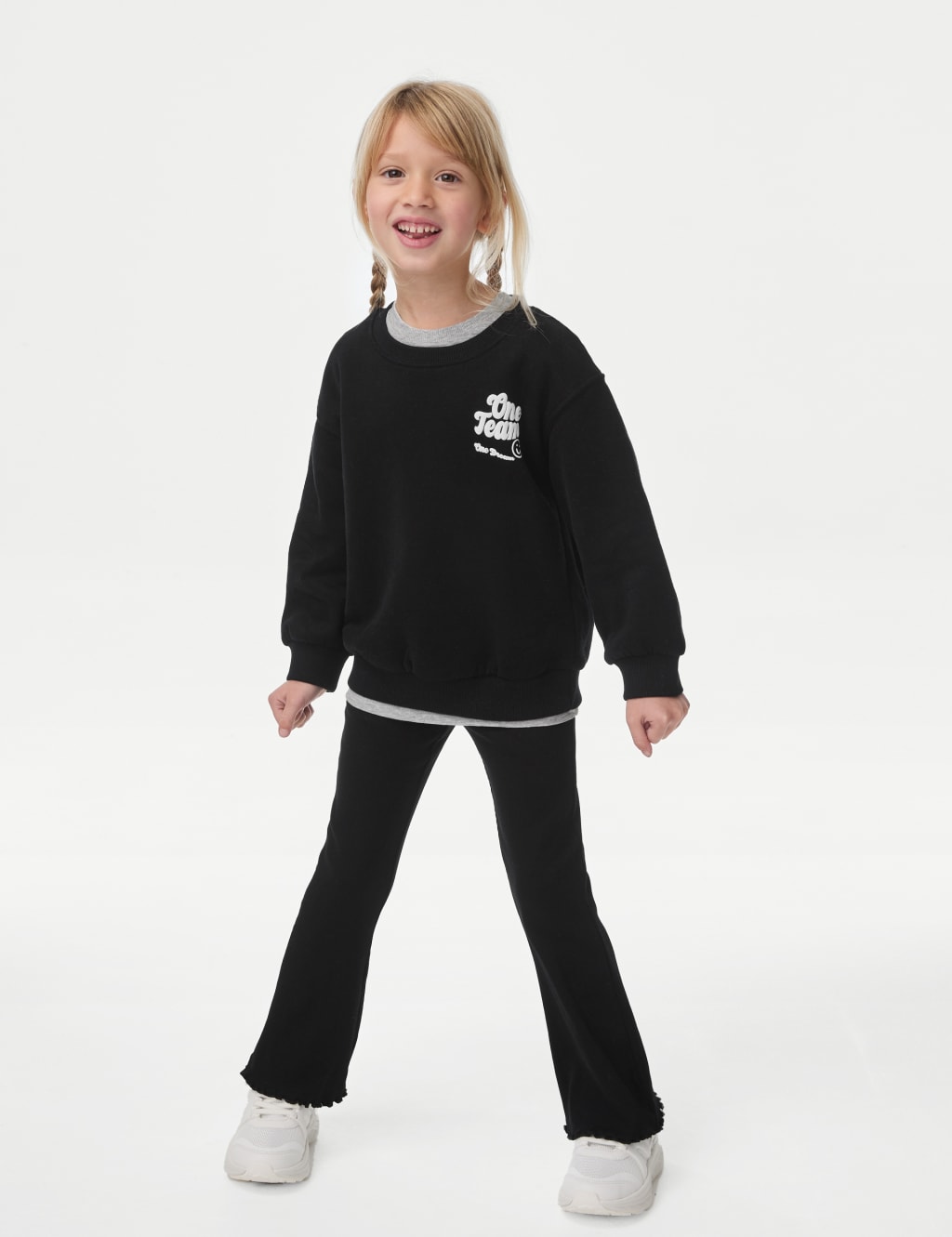Cotton Rich Ribbed Flared Leggings (2-8 Yrs)