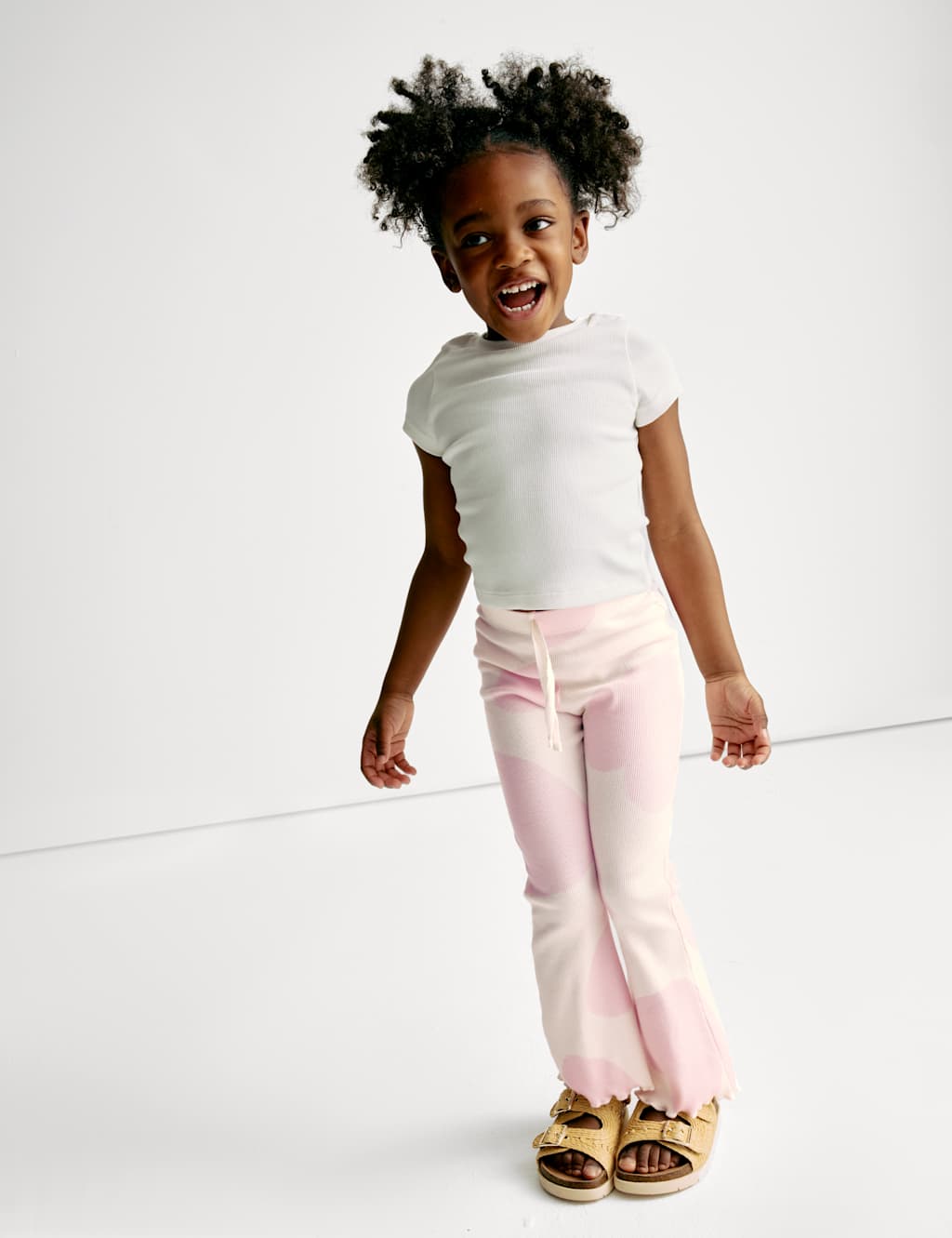 Cotton Rich Heart Print Flared Leggings (2-8 Yrs)