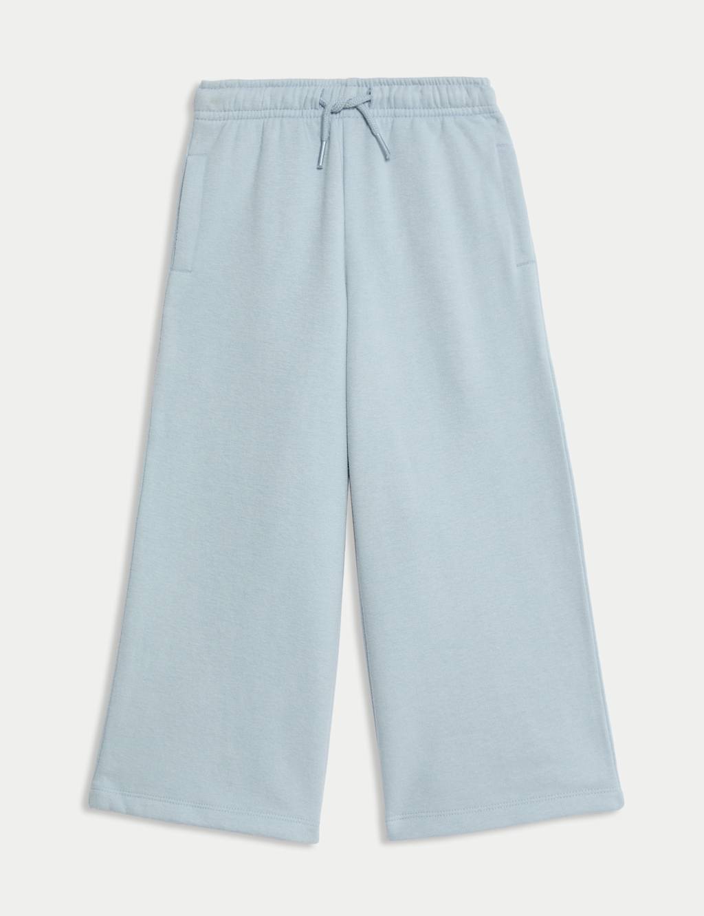M&S Cotton Rich Wide Leg Joggers (2-8 Yrs) Light Steel Blue