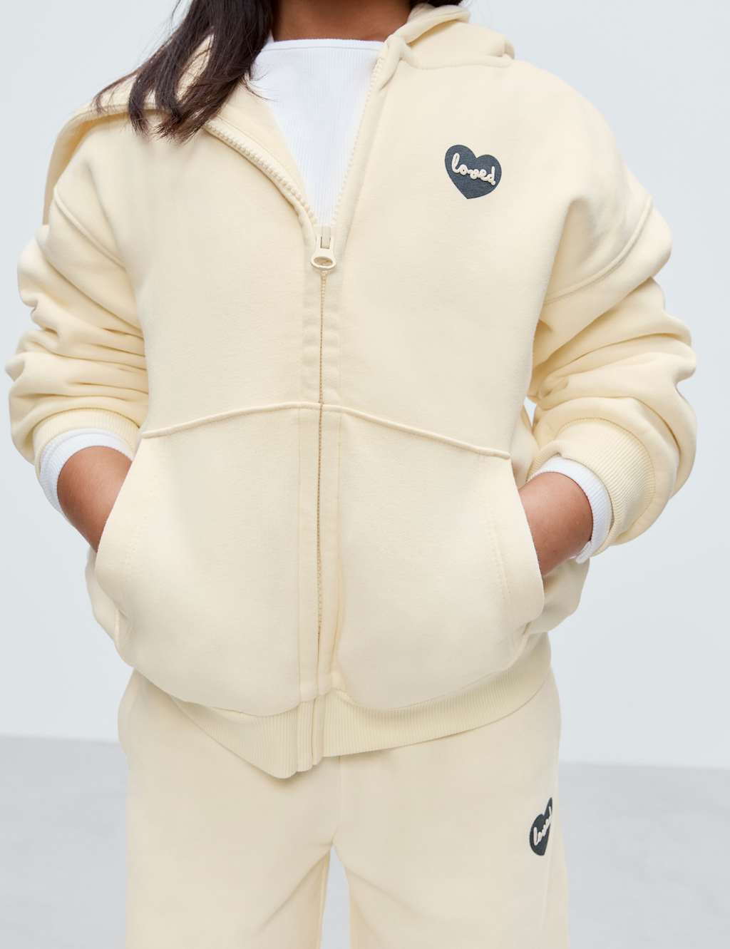 M&S Girls Cotton Rich Loved Zip Through Hoodie (2-8 Yrs) - 3-4 Years - Yellow
