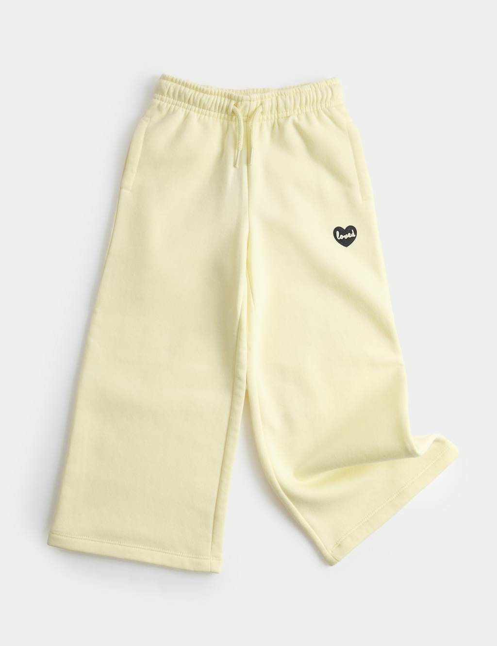 M&S Cotton Rich Wide Leg Joggers (2-8 Yrs) Yellow