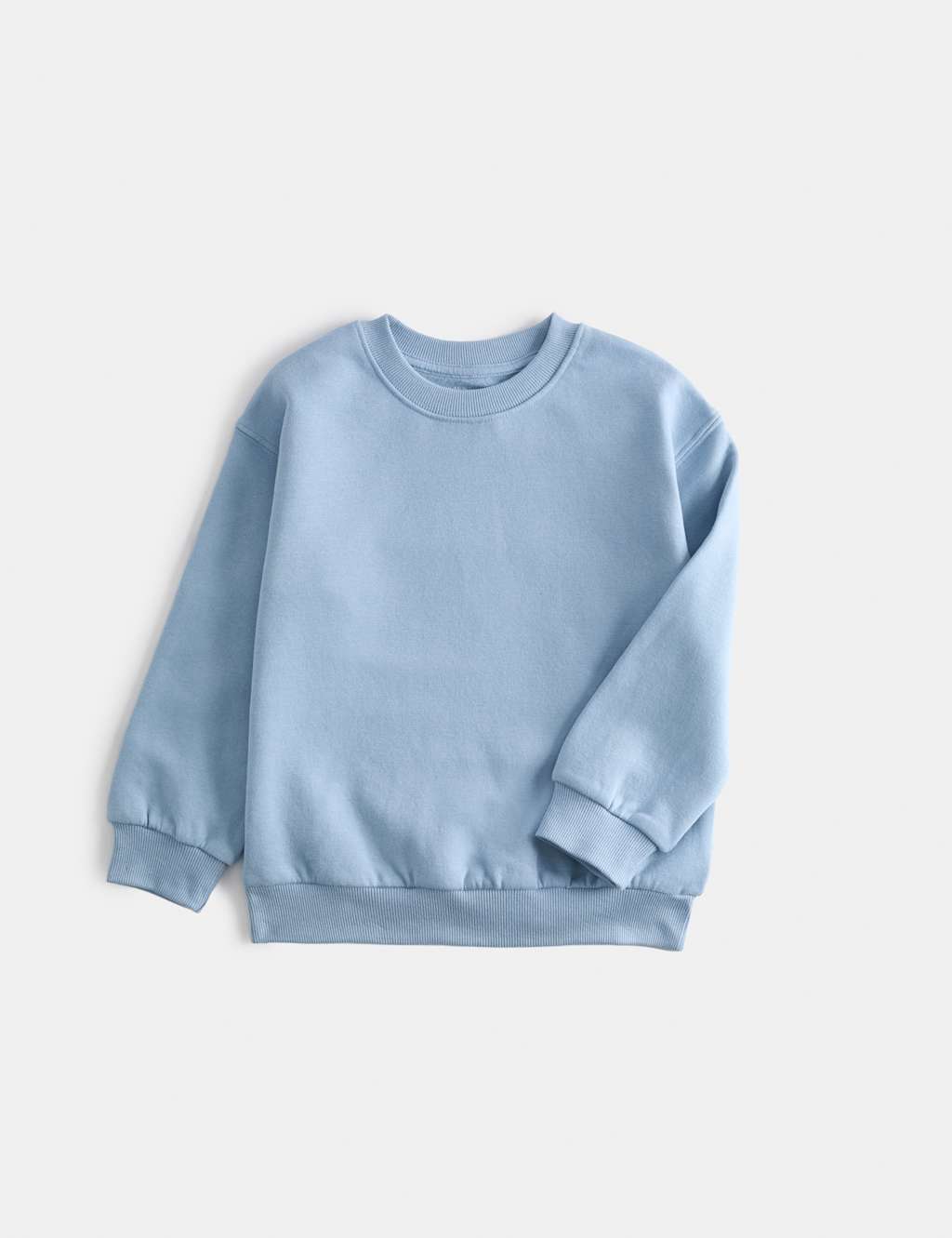 M&S Girls Cotton Rich Sweatshirt (2-8 Yrs) - 7-8 Years - Blue