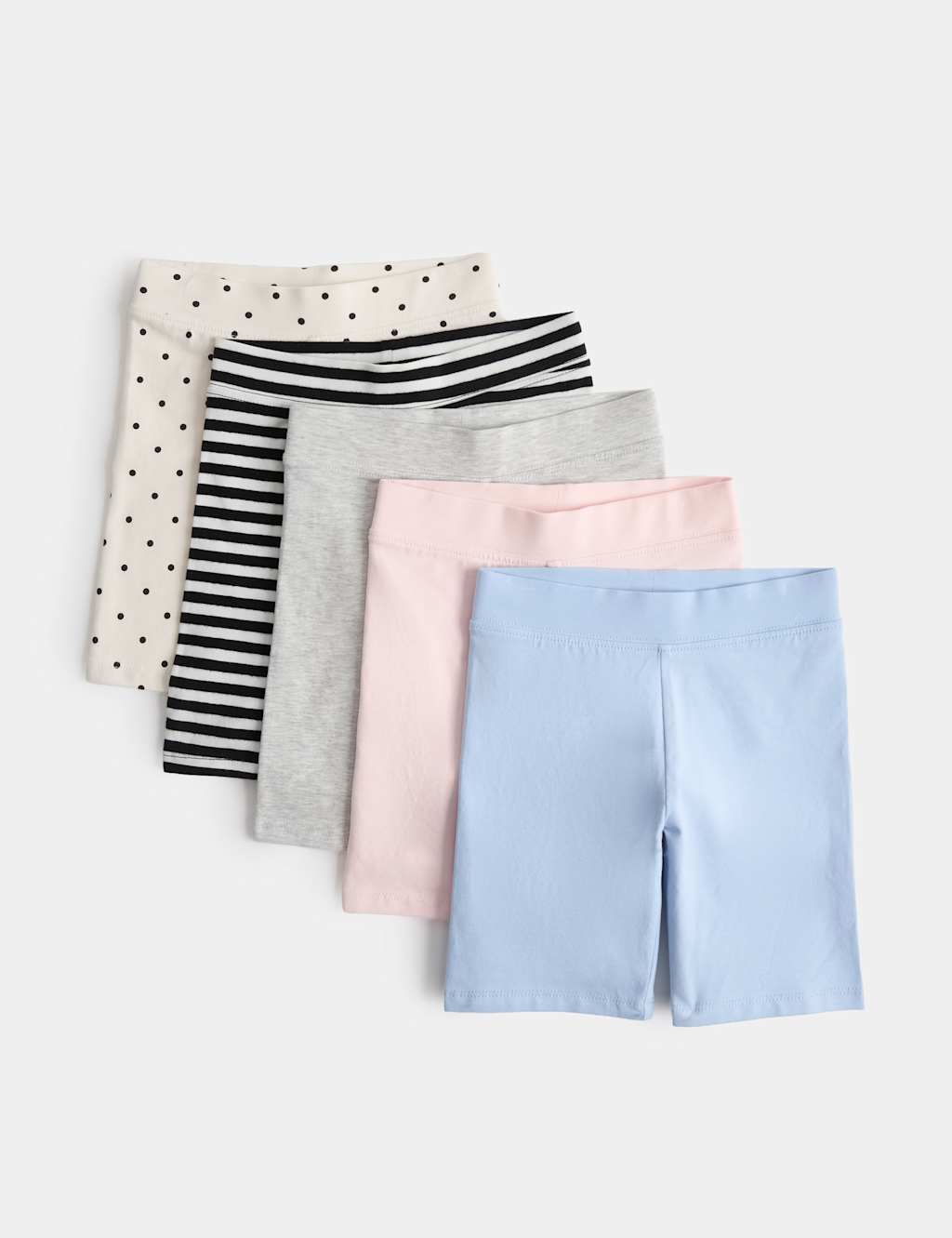 M&S Girls 5 Pack Cotton Rich Cycling Shorts (2-10 Yrs) - 3-4 Years - Multi