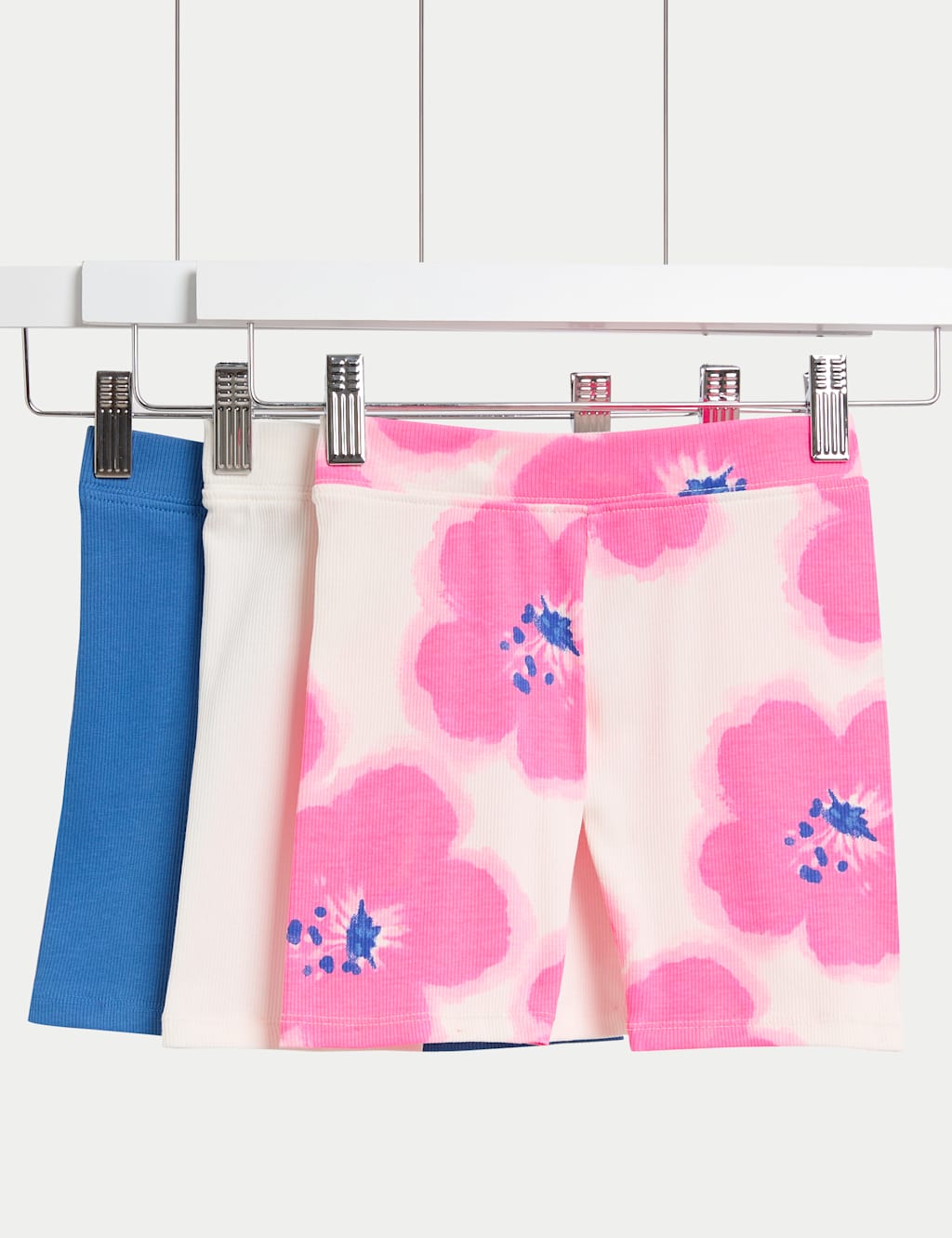 3pk Cotton Rich Floral Cycling Shorts (2-8 Yrs)