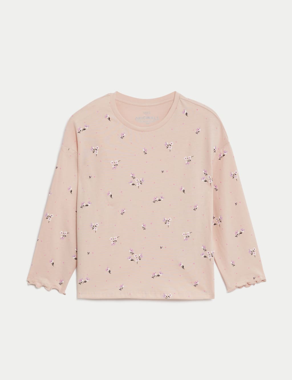 M&S Pure Cotton Floral Top Pink