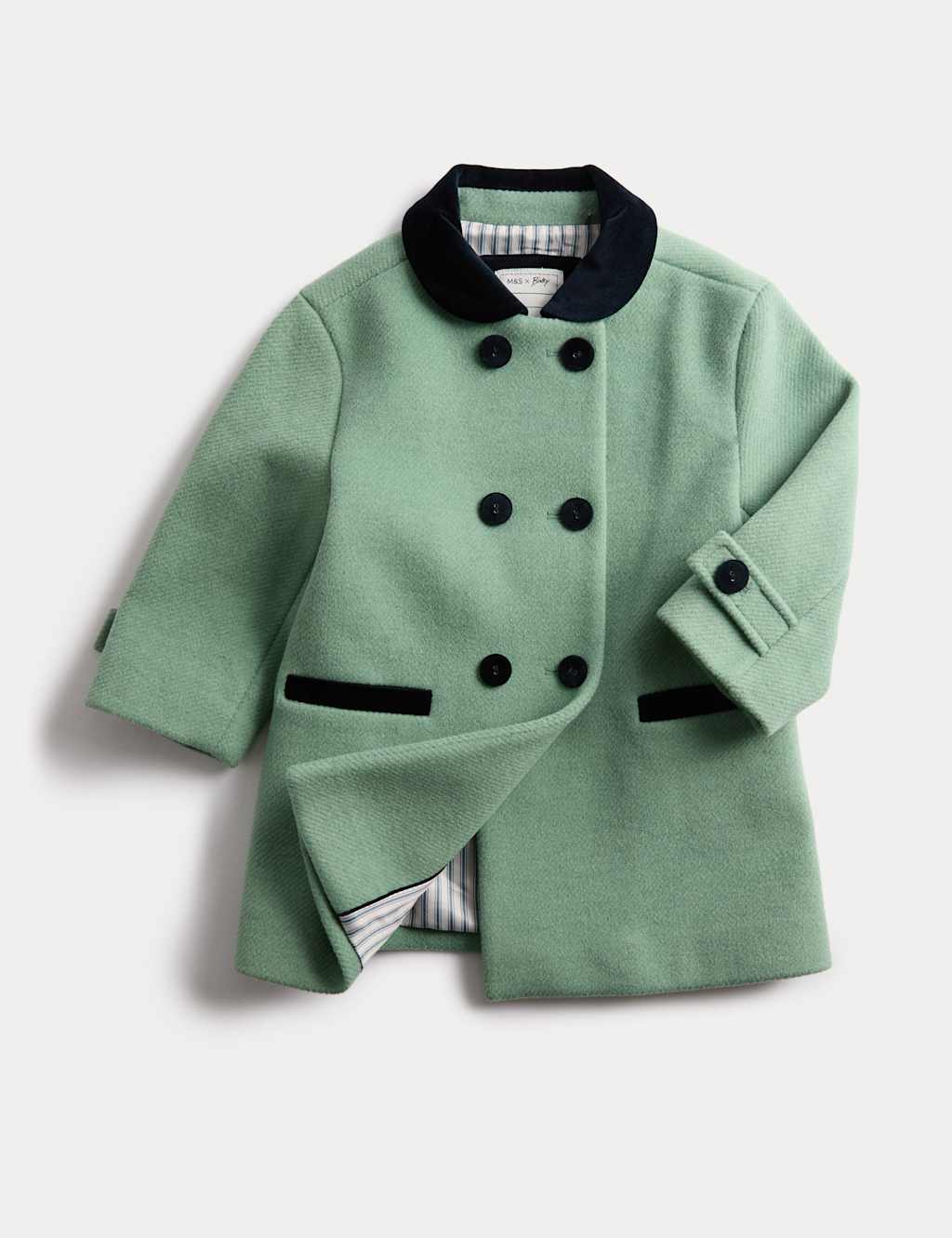 M&S x Binky Double Breasted Pea Coat (1-10 Yrs) Green