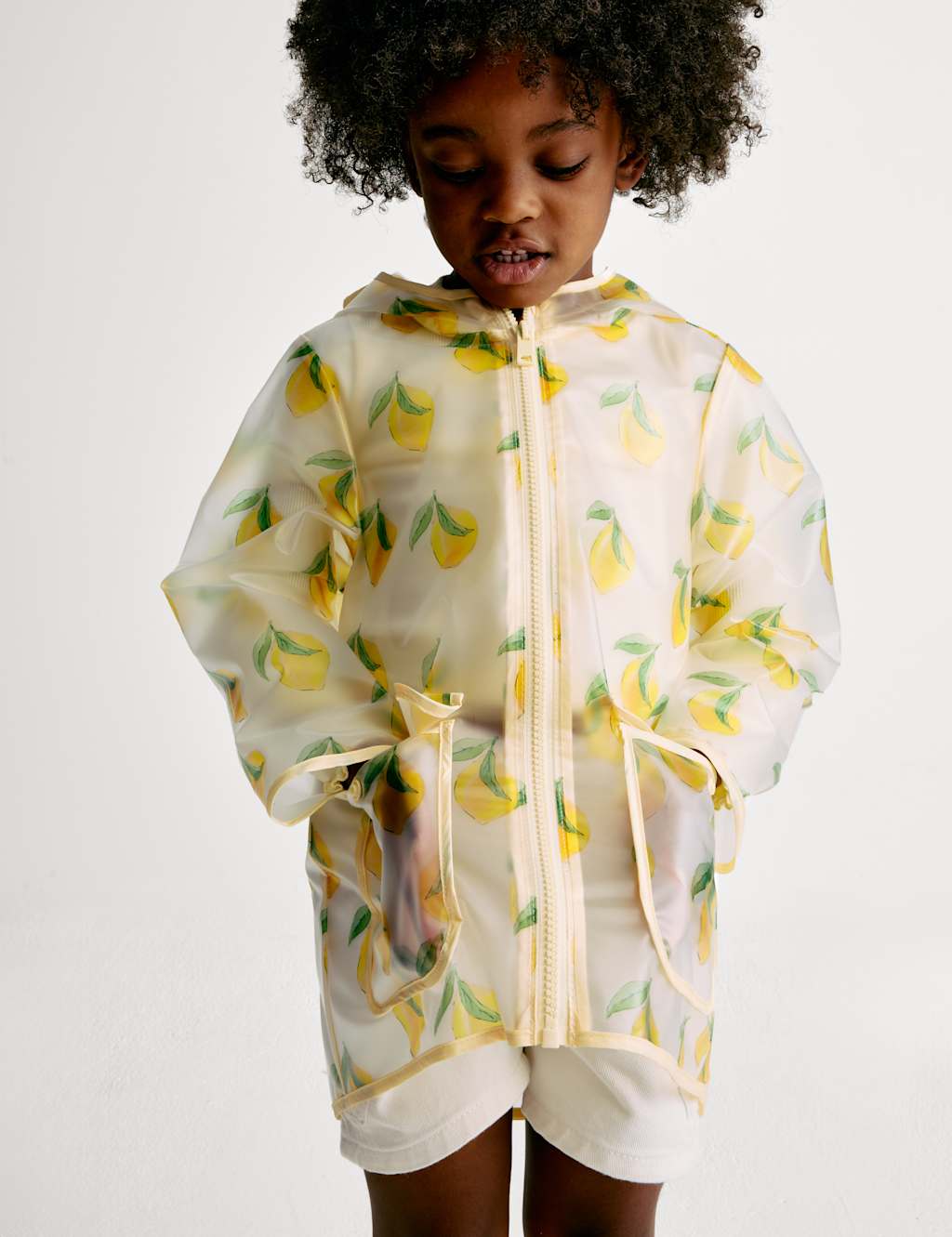 Lemon Print Hooded Raincoat (2-8 Yrs)