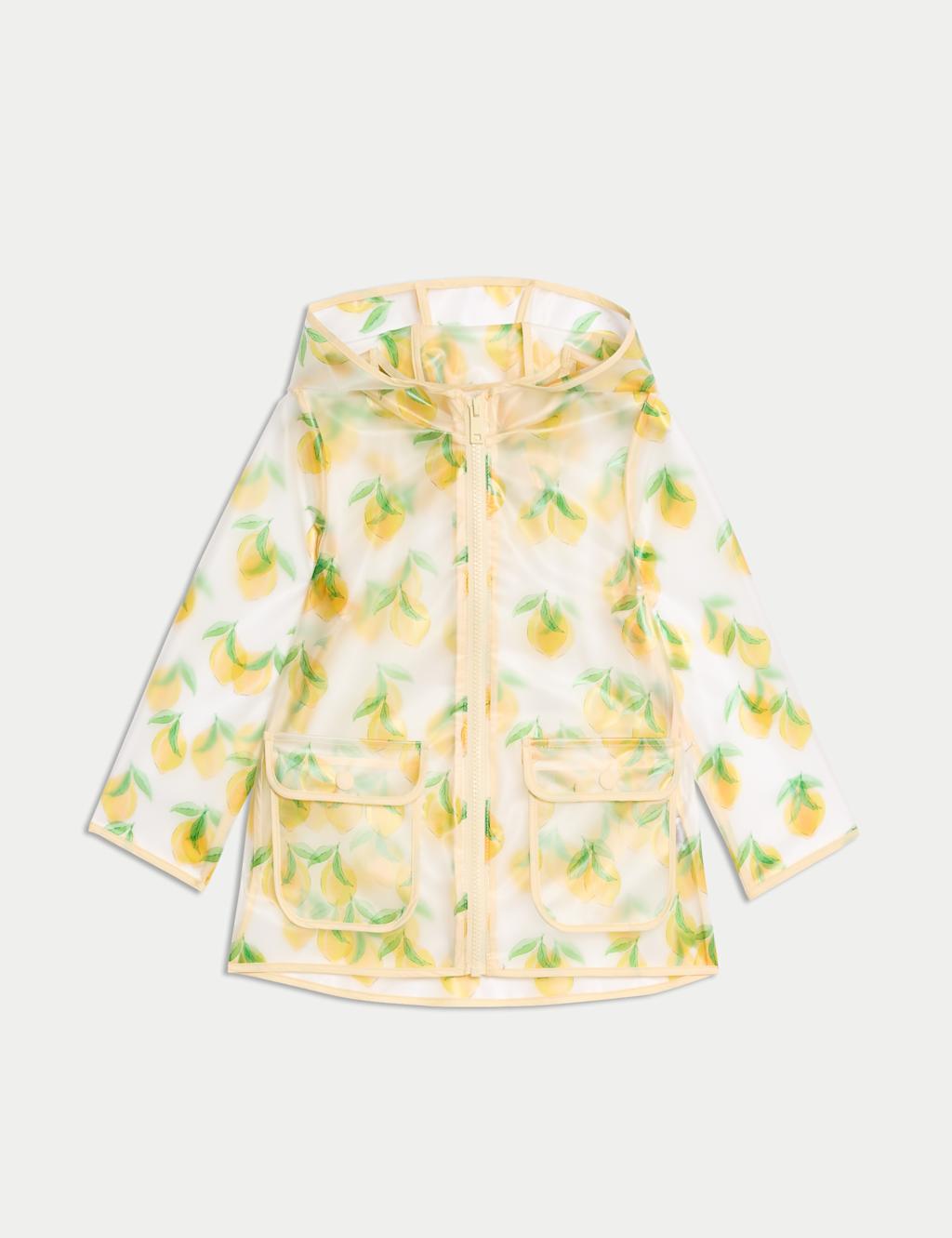 Lemon Print Hooded Raincoat (2-8 Yrs)