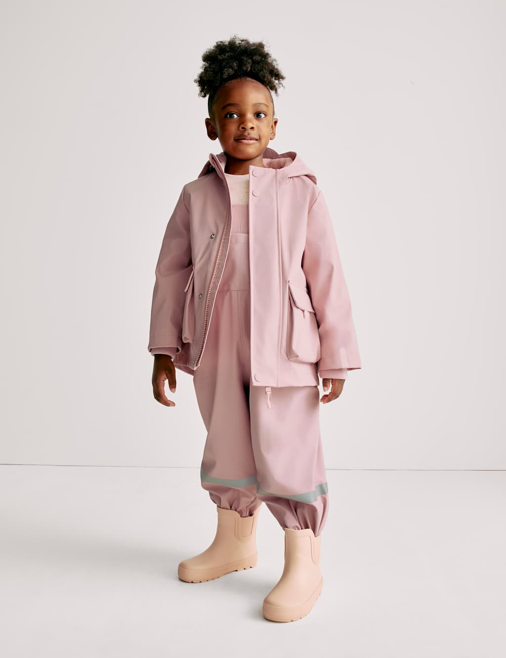 M&S Hooded Fisherman Coat (1-8 Yrs) Light Pink