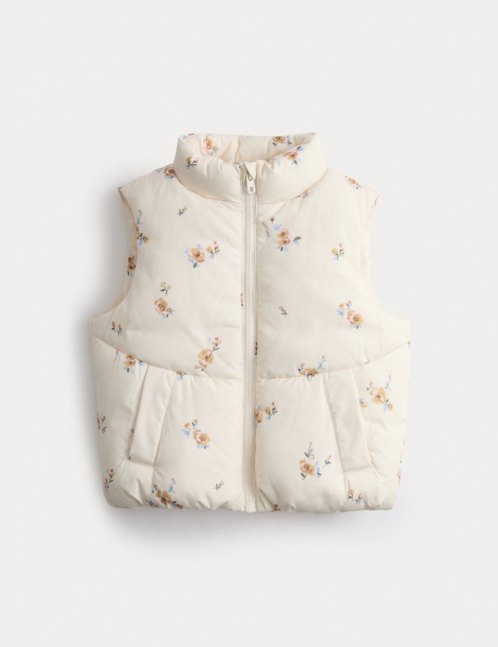 M&S Floral Padded Gilet (2-10 Yrs) Ivory Mix