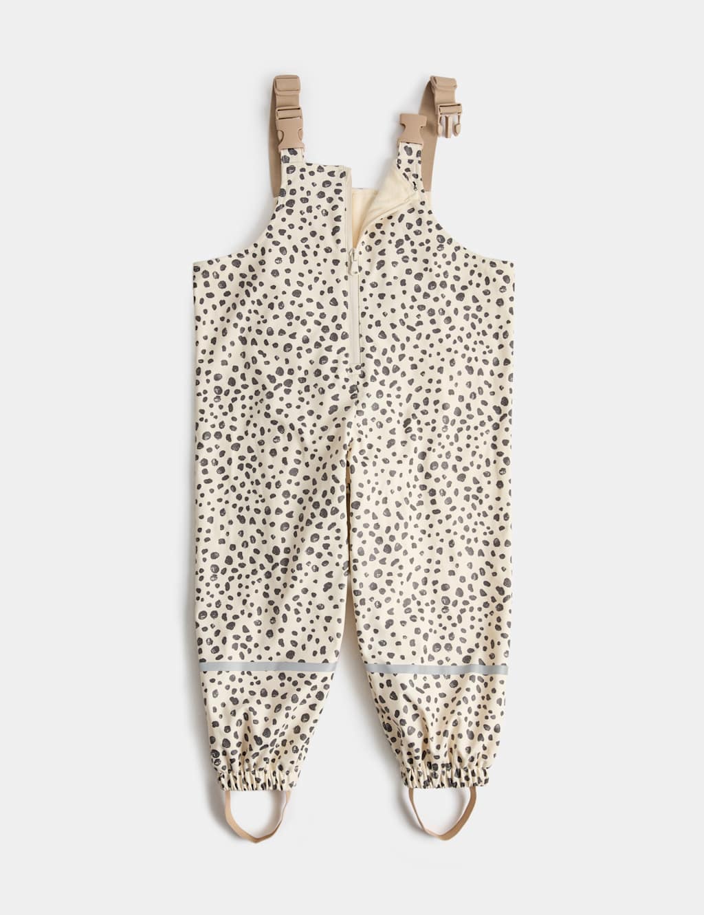 M&S Girls Dalmatian Print Shower Resistant Dungarees (2-8 Yrs) - 7-8 Years - Multi