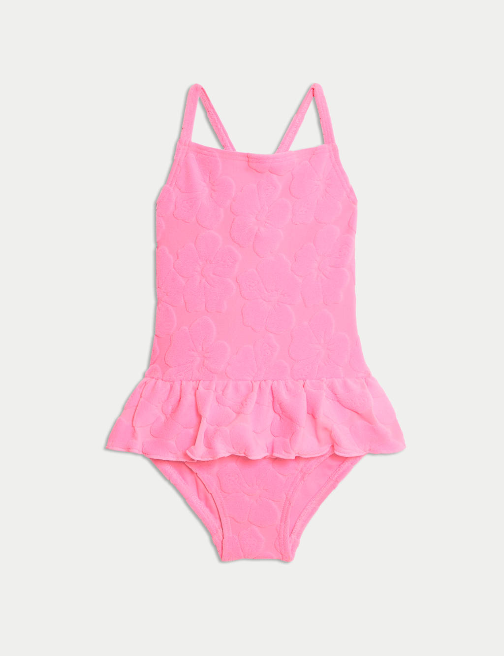 Floral Textured Frill Swimsuit (2-8 Yrs)