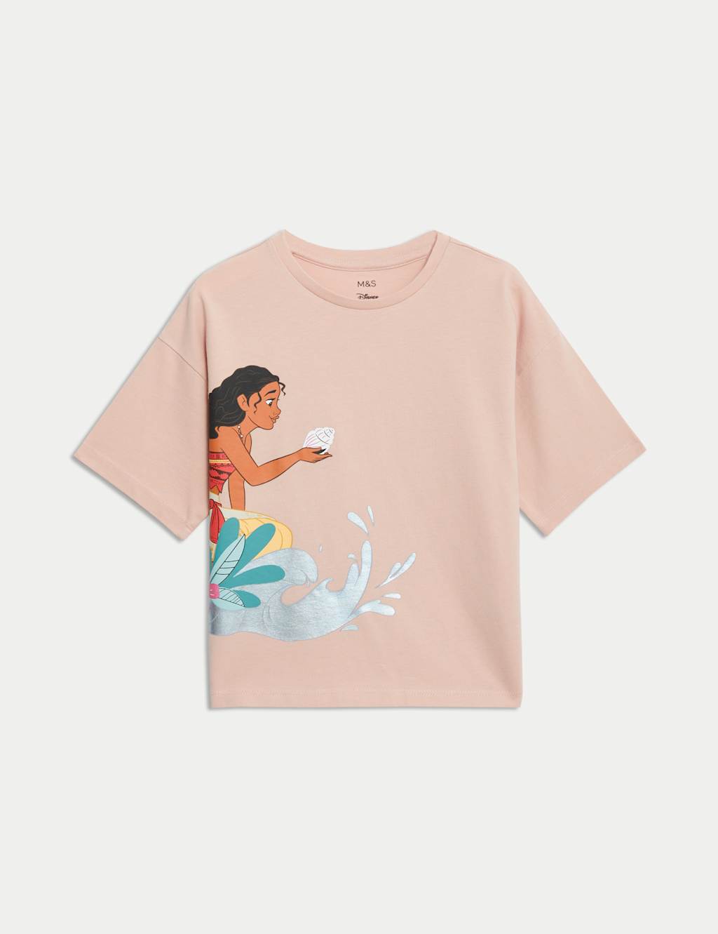 M&S Pure Cotton Moana T-Shirt (2-8 Yrs) Blush