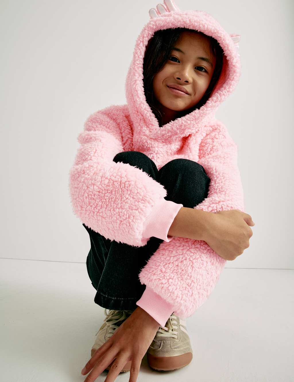 M&S Squishmallows Cat Borg Hoodie (5-12 Yrs) Pink