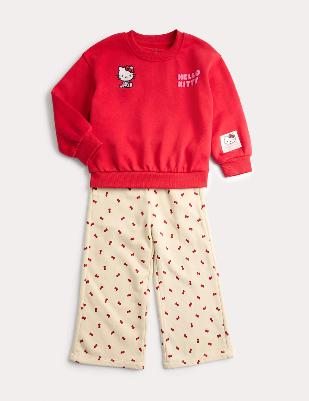 M&S 2pc Cotton Rich Hello Kitty Sweat Outfit (2-8 Yrs) Multi