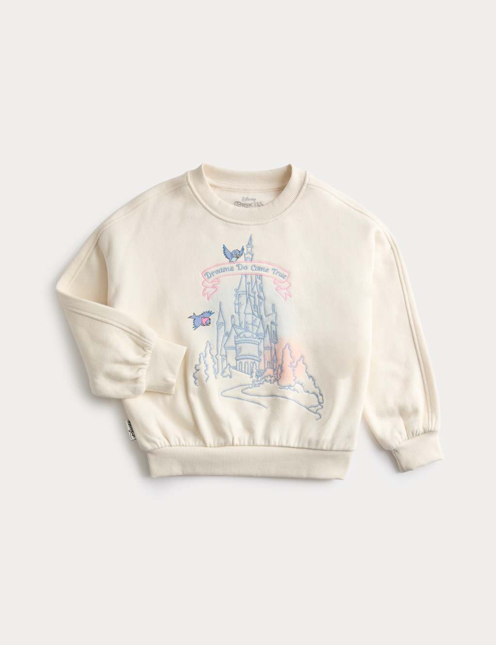 M&S Girls Cotton Rich Disney Princess Sweatshirt (2-8 Yrs) - 2-3 Years - Ivory