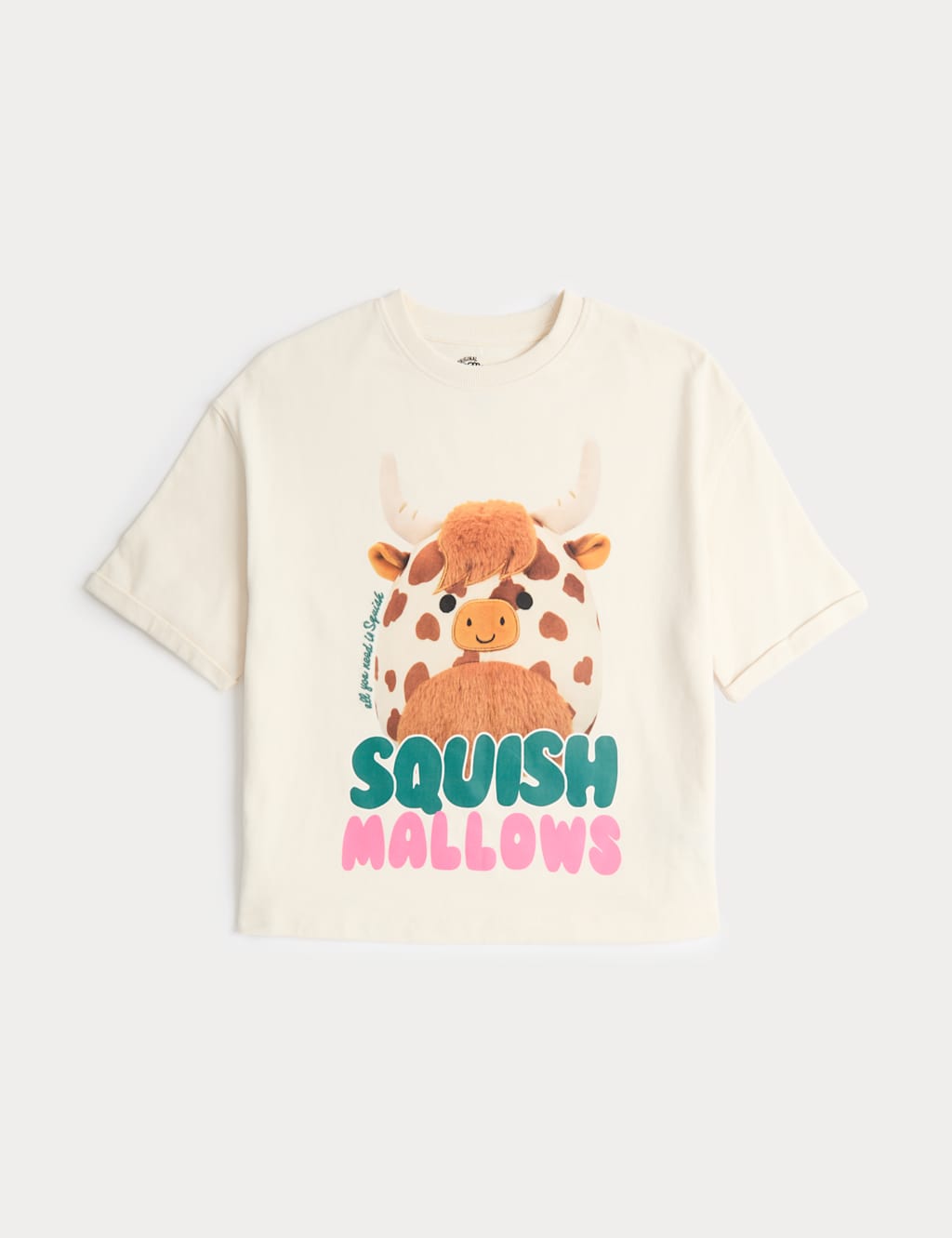 M&S Girls Pure Cotton Squishmallows T-Shirt (2-10 Yrs) - 9-10 Years - Light Cream
