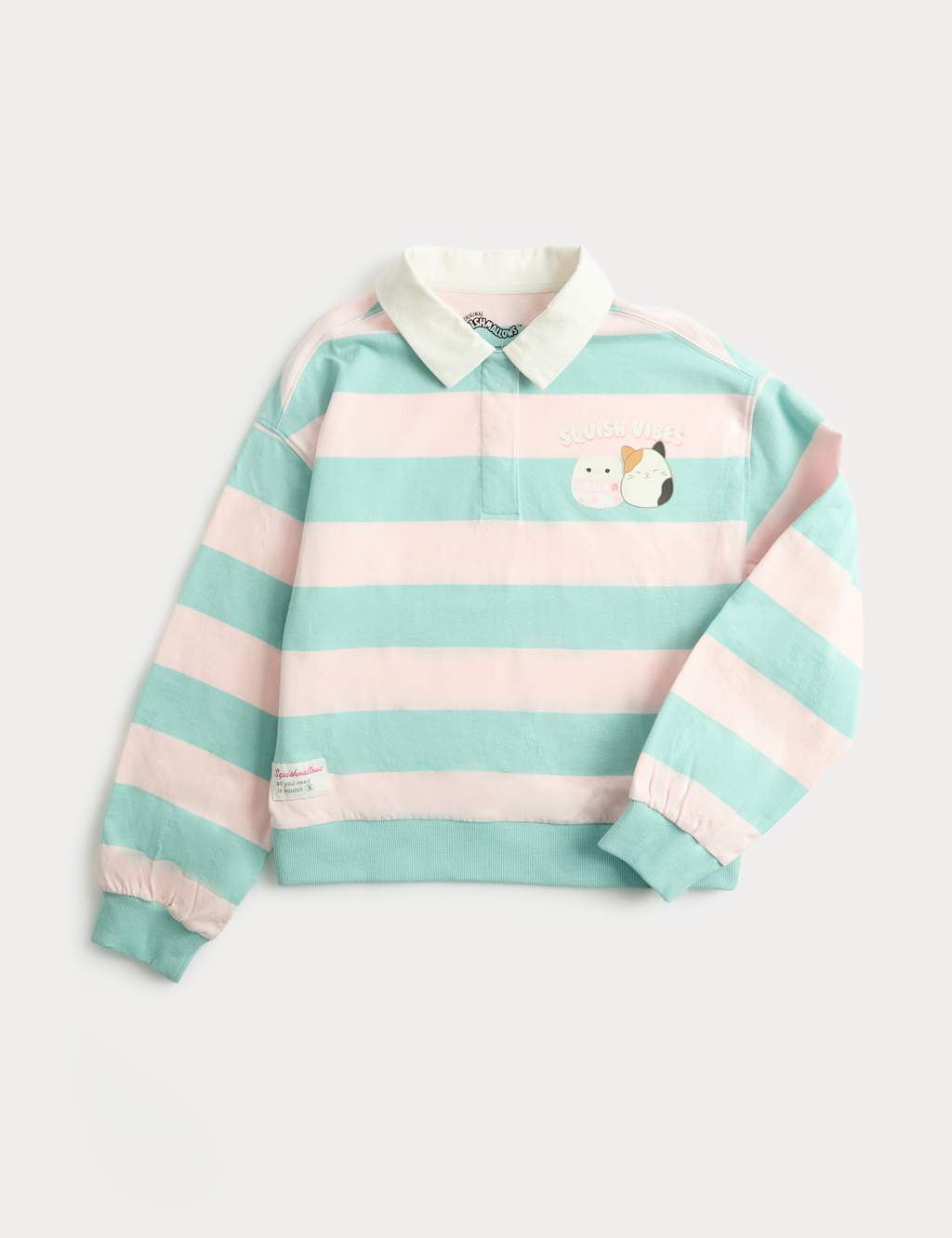 M&S Girls Pure Cotton Squishmallows Rugby Top (2-10 Yrs) - 8-9 Years - Multi