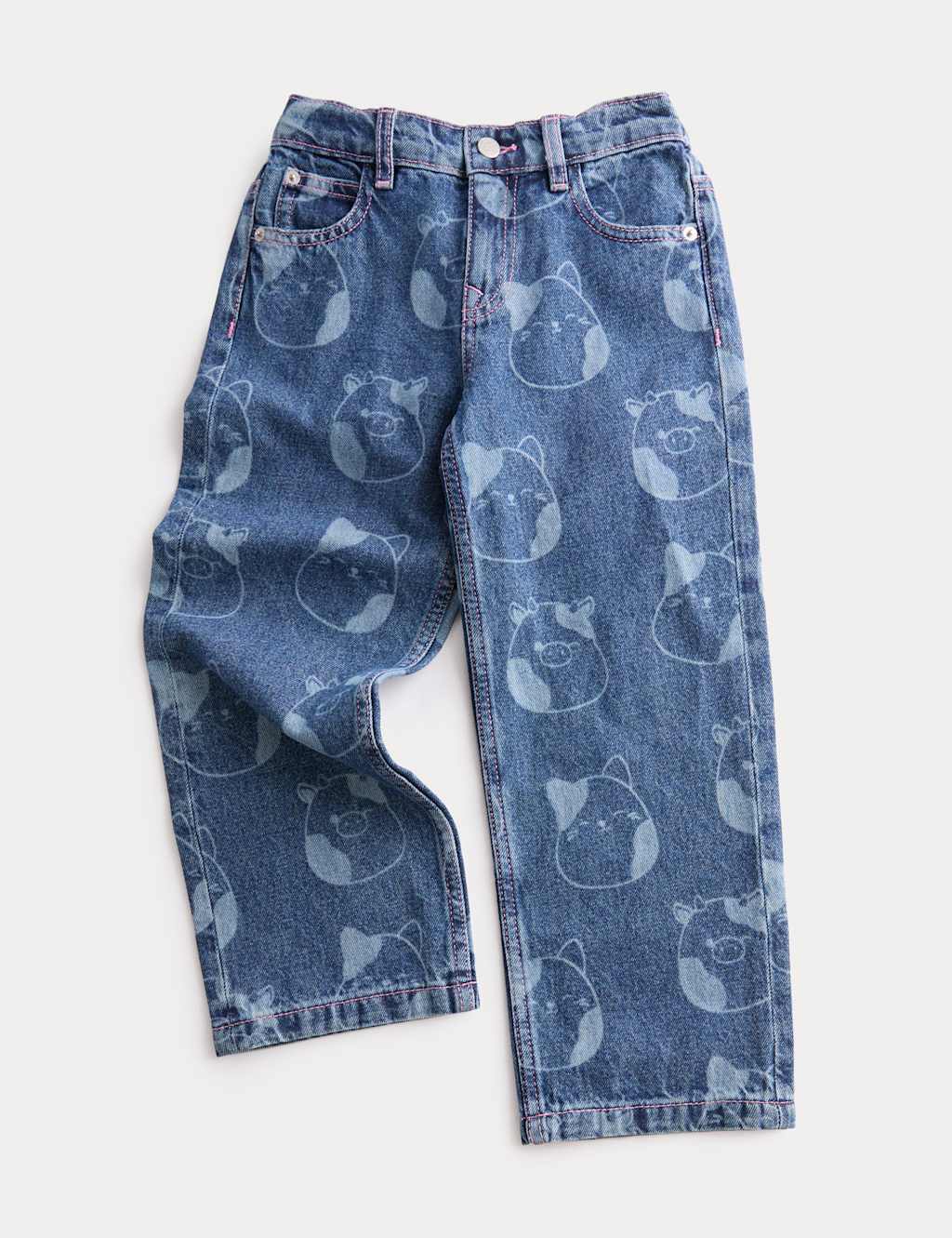 M&S Girls Denim Squishmallows Jeans (2-10 Yrs) - 9-10 Years